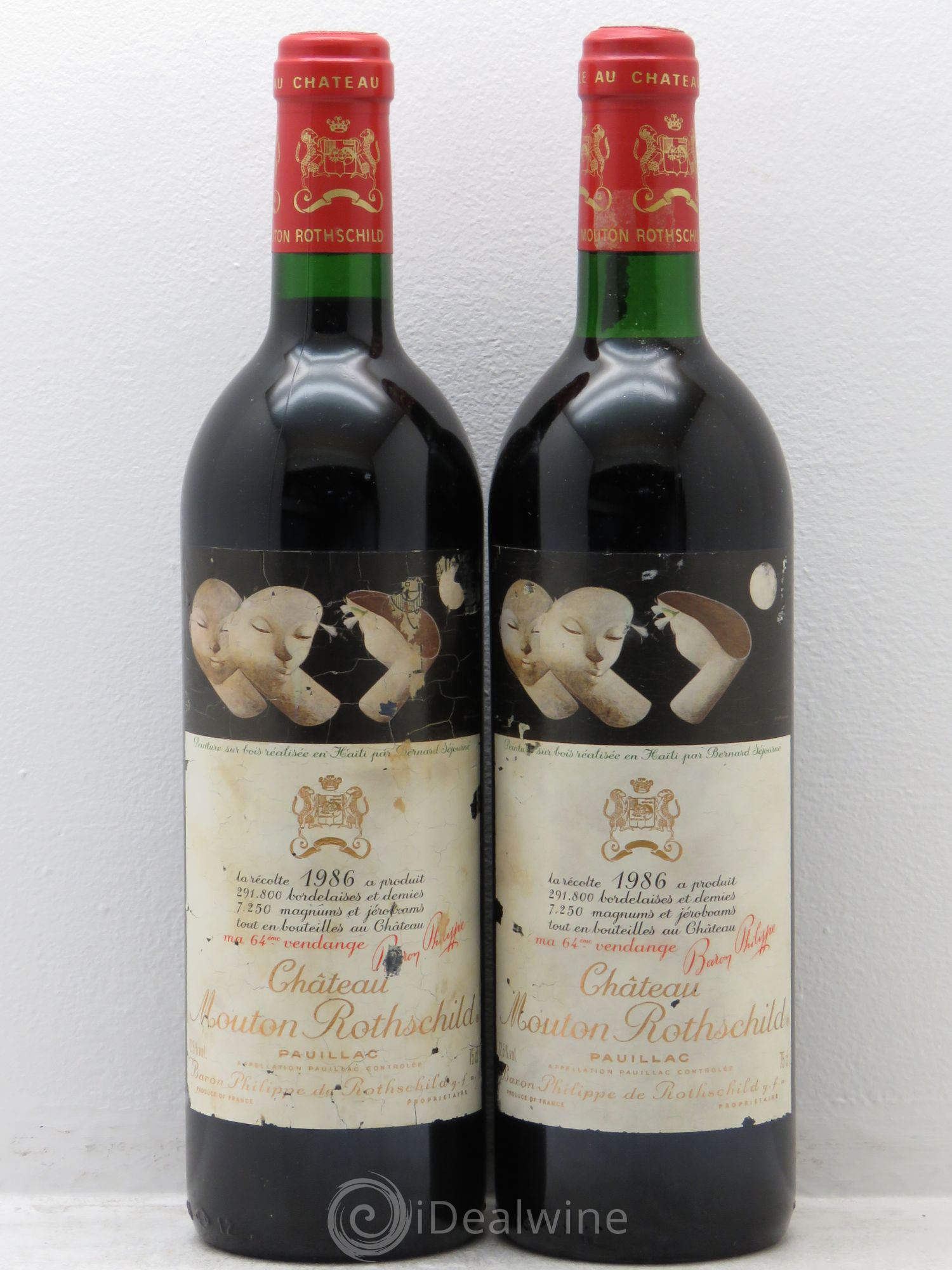 Château Mouton Rothschild 1er Grand Cru Classé 1986 - Lot de 2 bouteilles - 0
