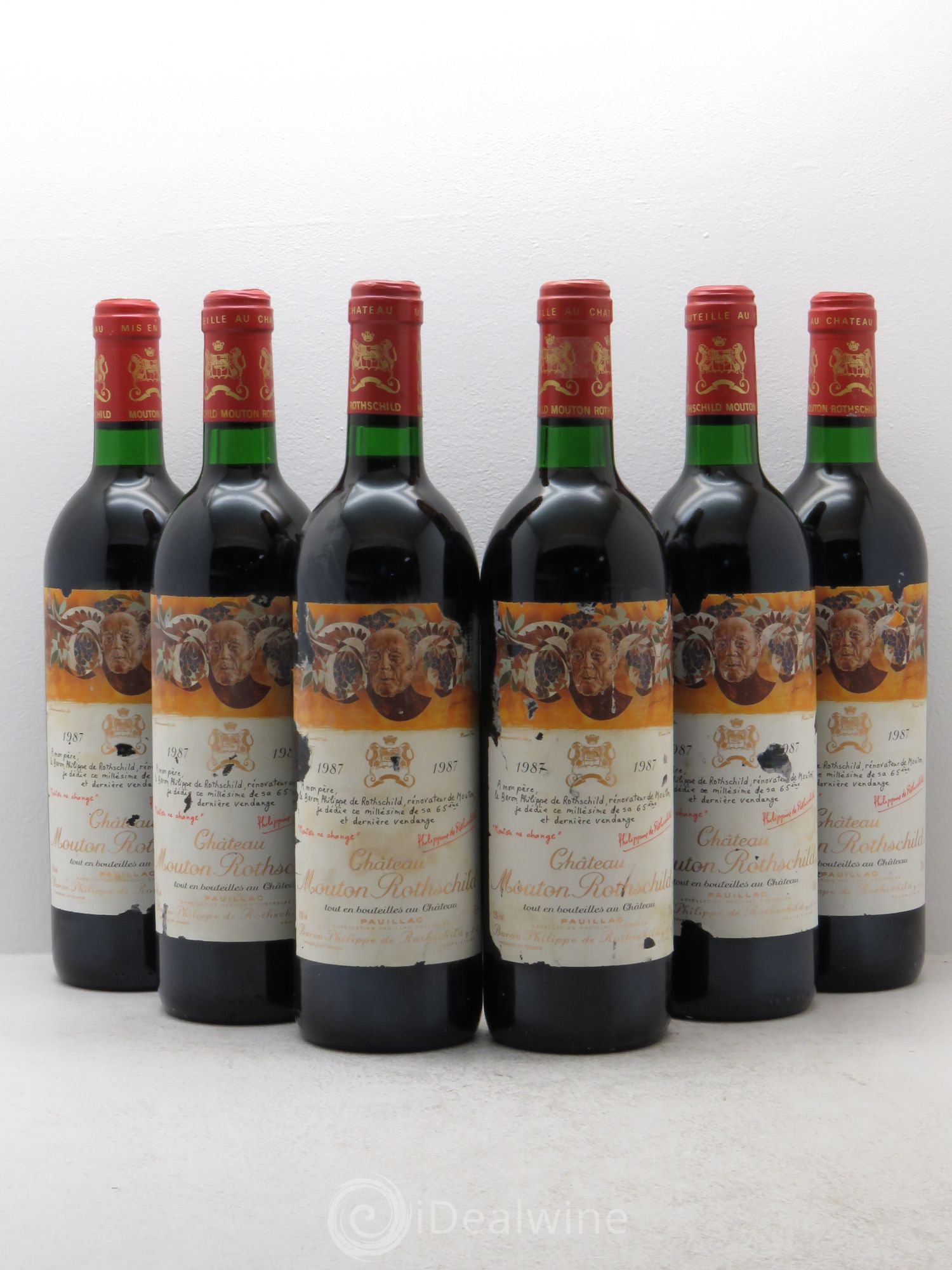 Château Mouton Rothschild 1er Grand Cru Classé 1987 - Lot de 6 bouteilles - 0