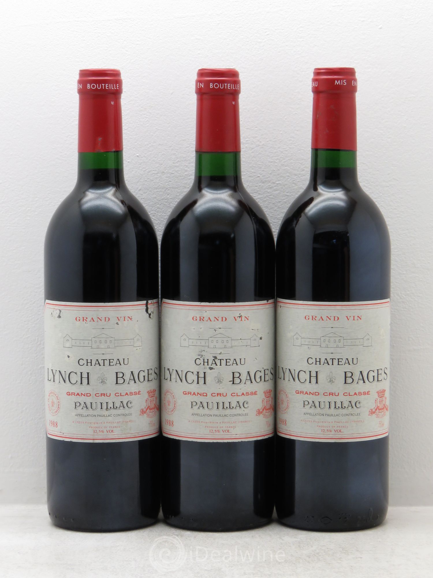 Château Lynch Bages 5ème Grand Cru Classé 1988 - Lot de 3 bouteilles - 0