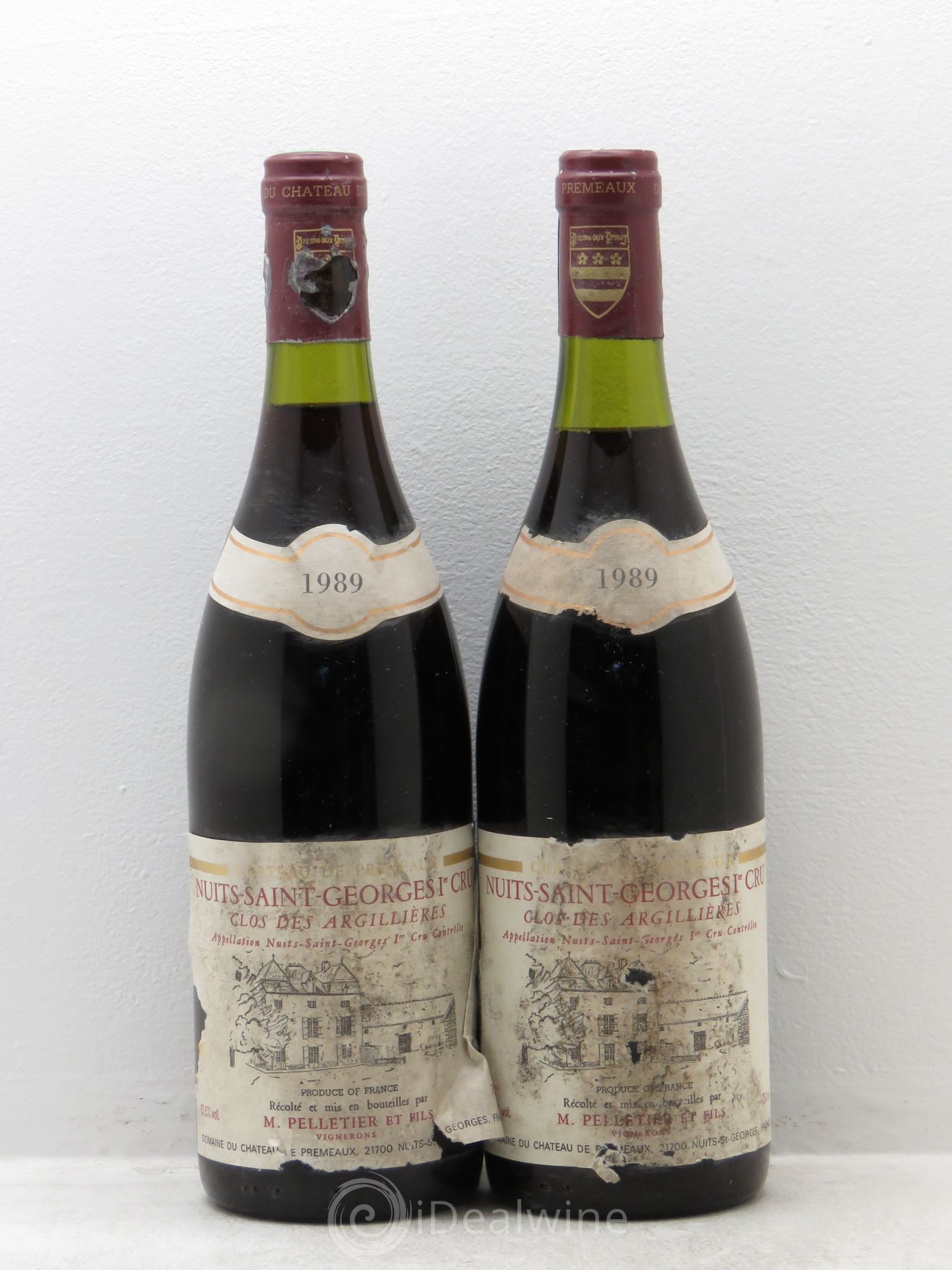Nuits-Saint-Georges 1er Cru Clos des Argillères Château de Premeaux 1989 - Posten von 2 Flaschen - 0