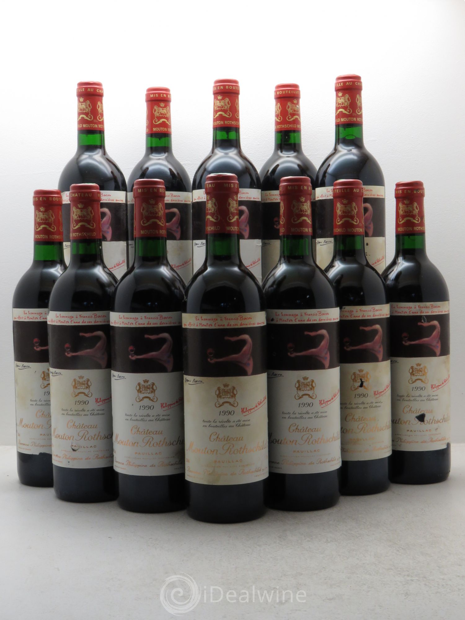 Château Mouton Rothschild 1er Grand Cru Classé 1990 - Lot de 12 bouteilles - 0