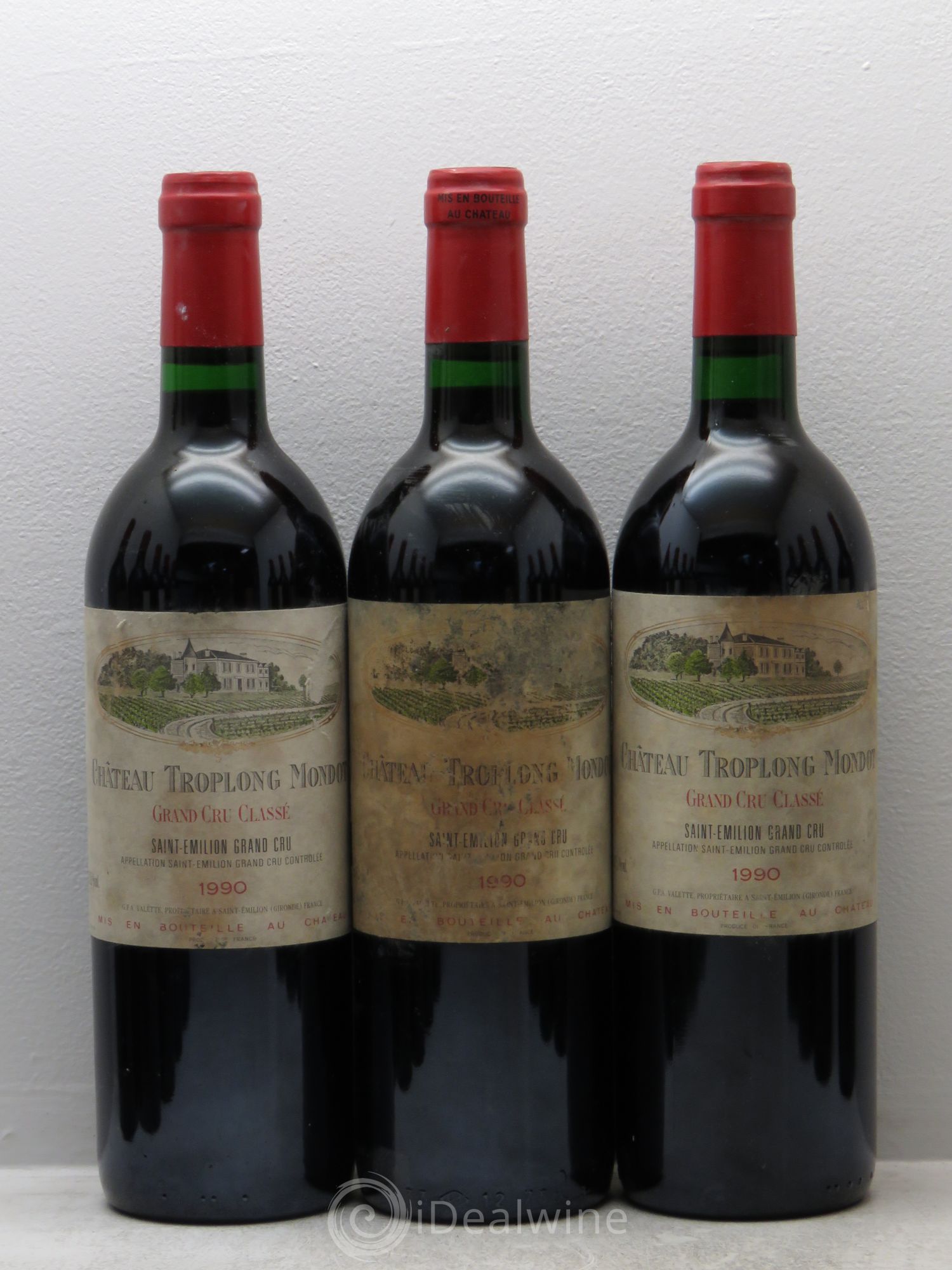 Château Troplong Mondot 1er Grand Cru Classé B 1990 - Lot de 12 bouteilles - 1