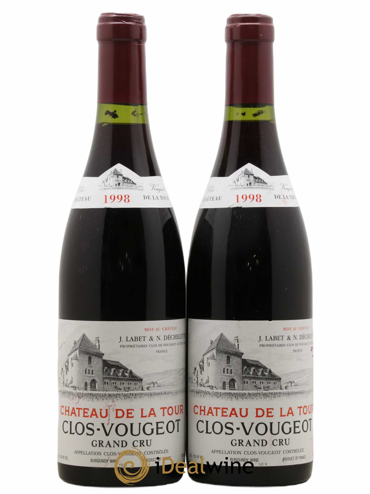 Clos de Vougeot Grand Cru Château de La Tour 1998 - Lot de 2 bouteilles - 0