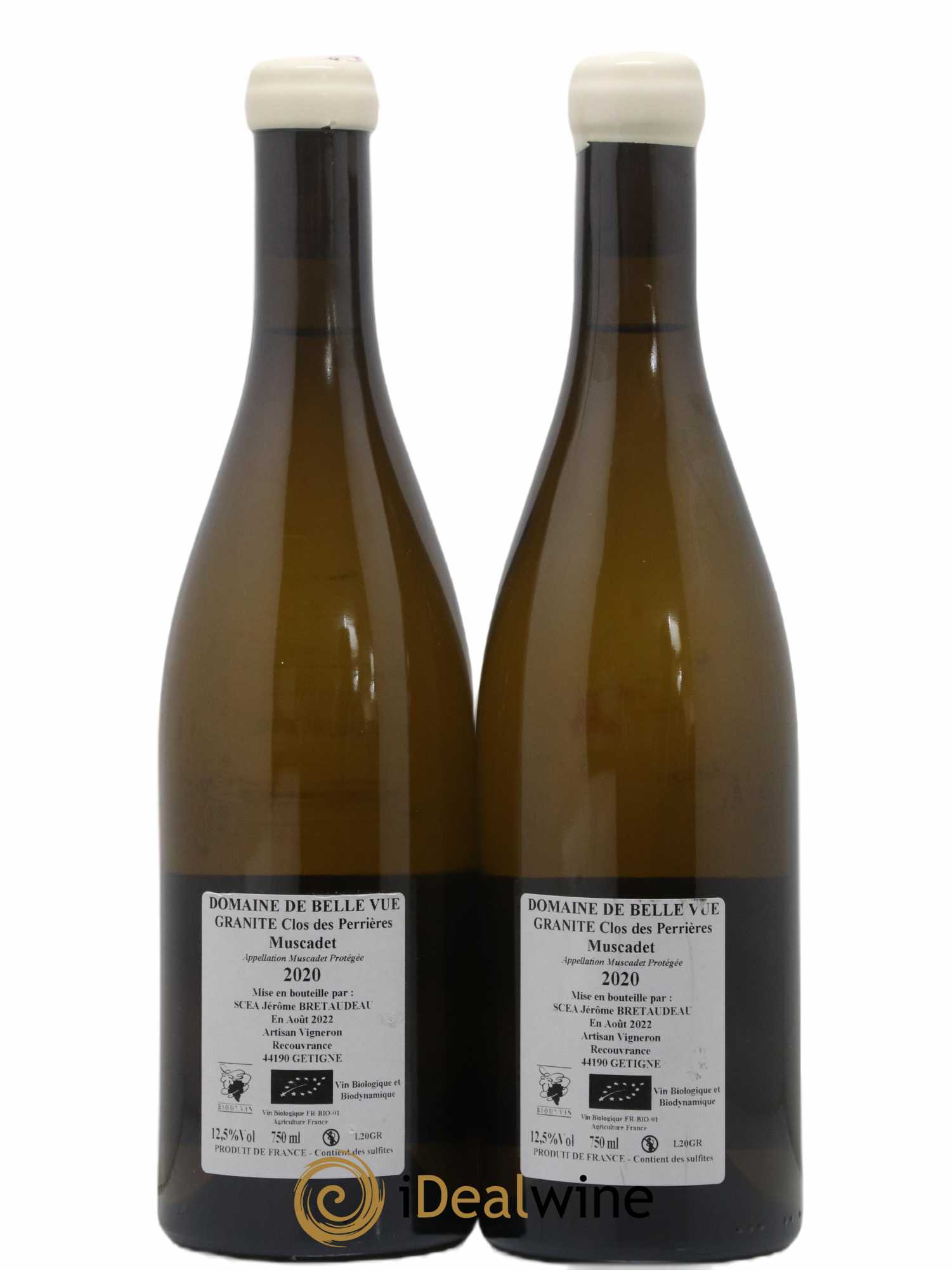 Muscadet-Sèvre-et-Maine Granite Clos des Perrières Jérôme Bretaudeau - Domaine de Bellevue 2020 - Lot de 2 bouteilles - 1