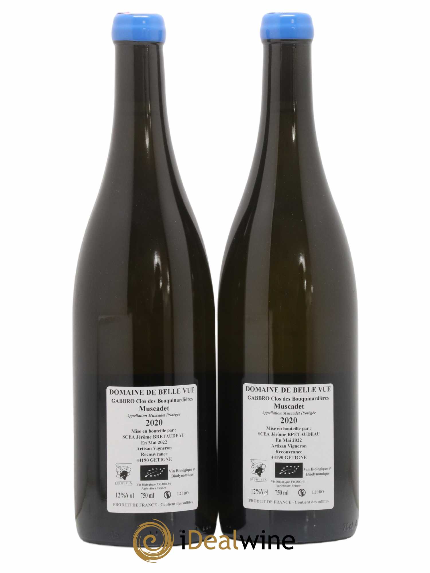 Muscadet-Sèvre-et-Maine Gabbro Clos des Bouquinardières Jérôme Bretaudeau - Domaine de Bellevue 2020 - Lot de 2 bouteilles - 1