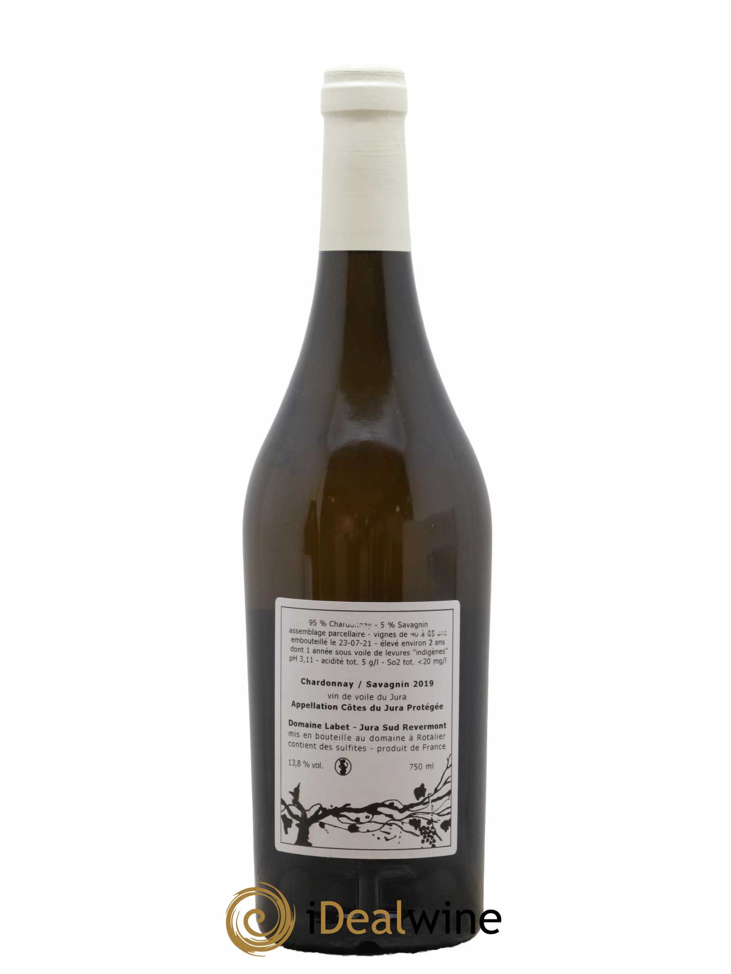 Côtes du Jura Vin de Voile Chardonnay-Savagnin cuvée de garde Romain - Julien - Charline Labet 2019 - Lot of 1 bottle - 1