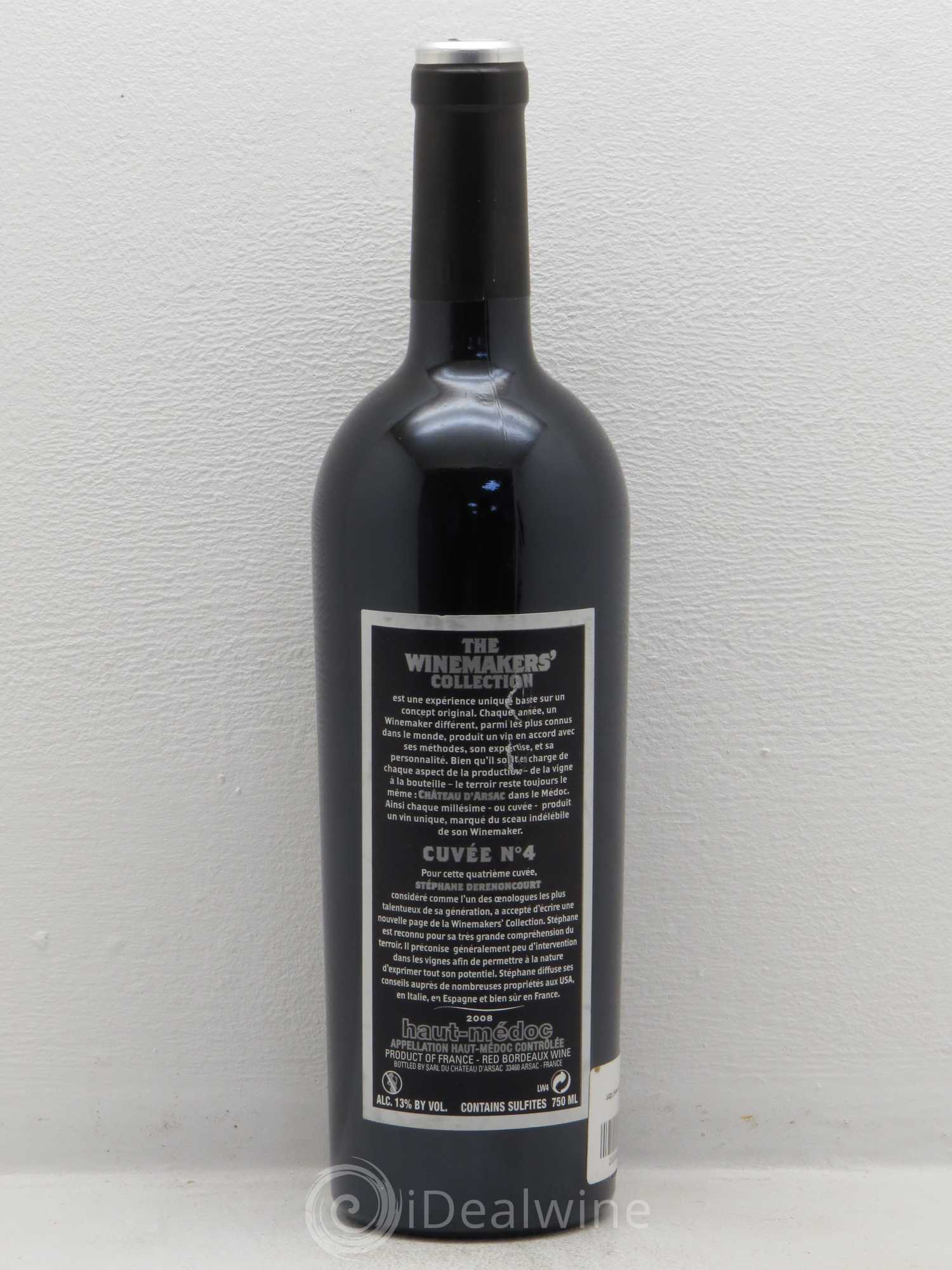 Haut Médoc Stéphane Derenoncourt - Winemakers Collection Cuvée N°4 2008 - Lot de 1 bouteille - 1