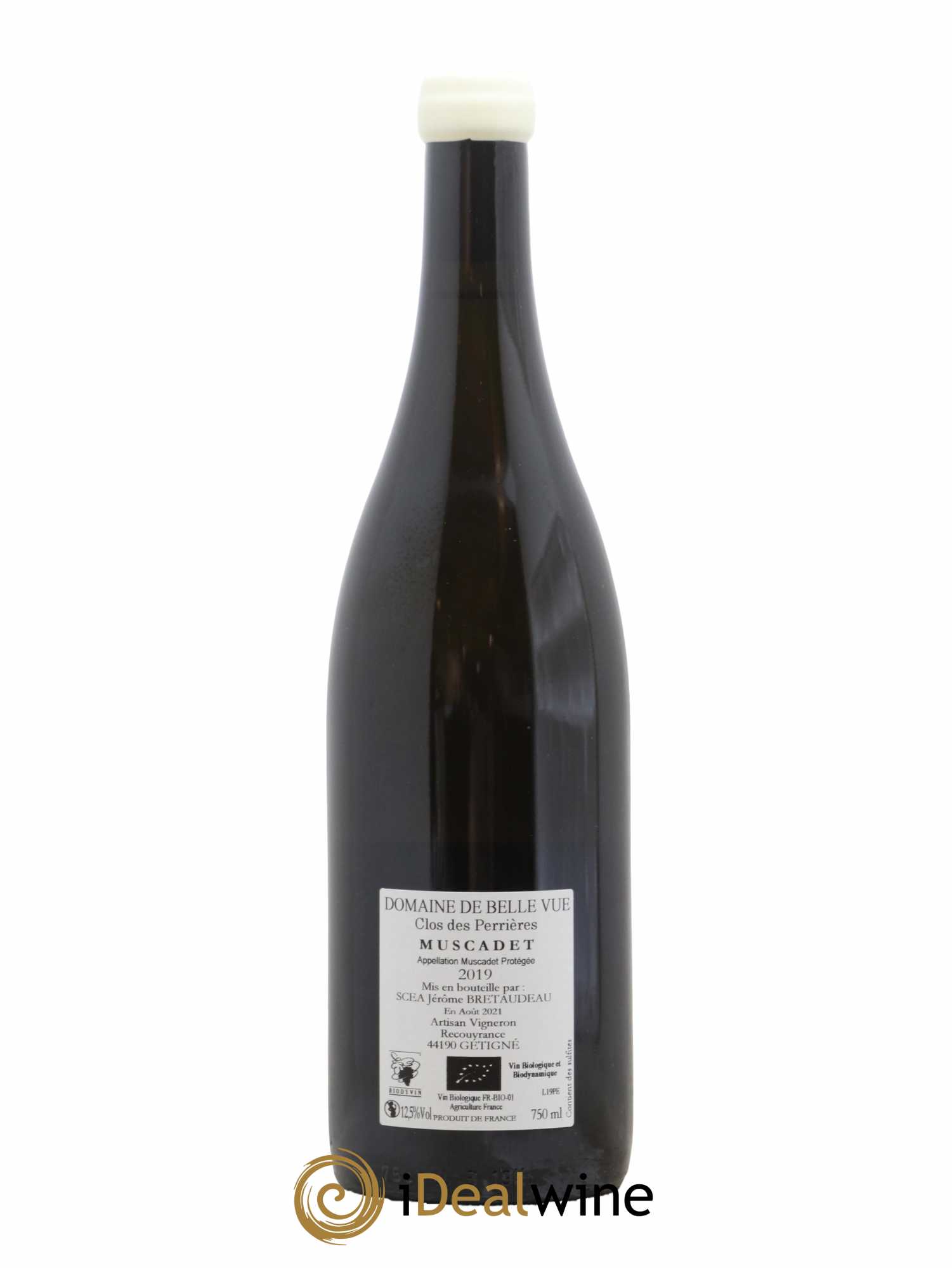 Muscadet-Sèvre-et-Maine Granite Clos des Perrières Jérôme Bretaudeau - Domaine de Bellevue 2019 - Lot de 1 bouteille - 1
