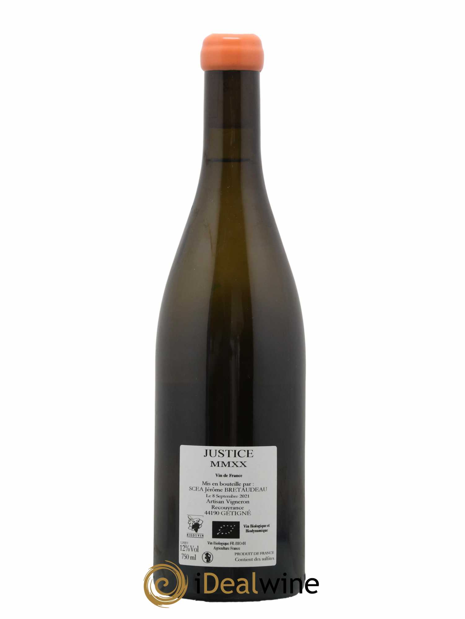 Vin de France La Justice Jérôme Bretaudeau - Domaine de Bellevue 2020 - Lot de 1 bouteille - 1