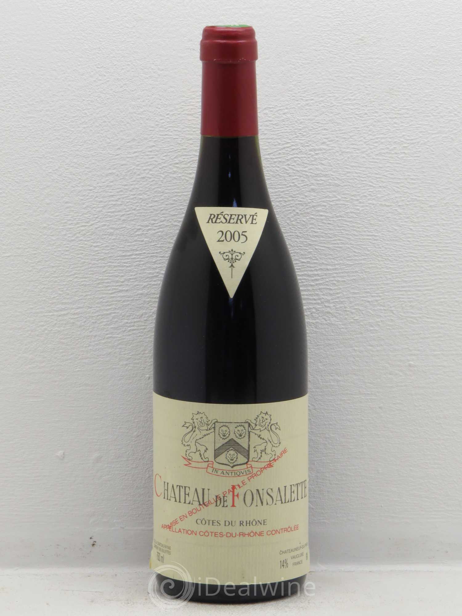 Côtes-du-Rhône Château de Fonsalette Emmanuel Reynaud 2005 - Lot de 1 bouteille - 0