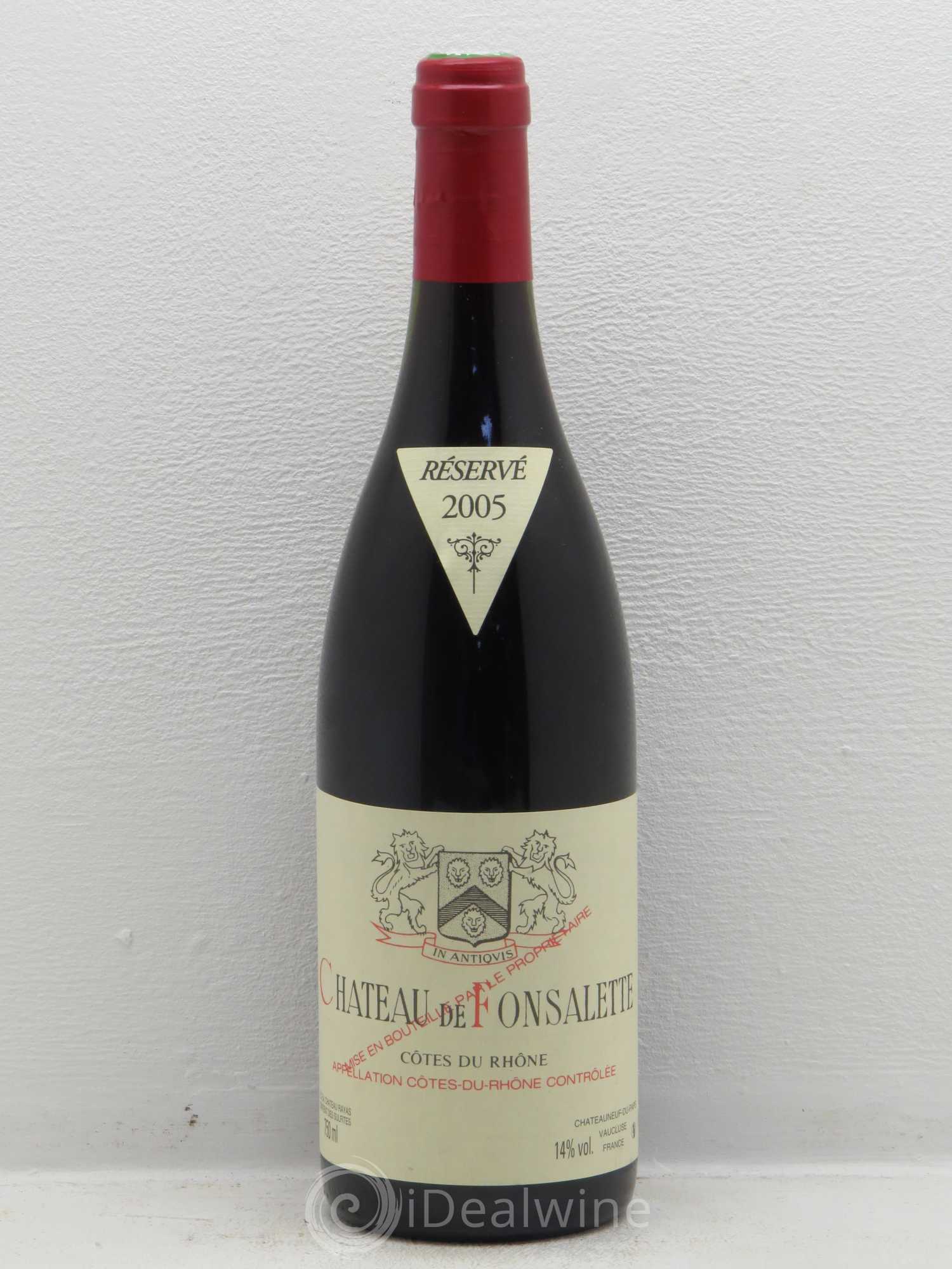 Côtes-du-Rhône Château de Fonsalette Emmanuel Reynaud 2005 - Lot de 1 bouteille - 0