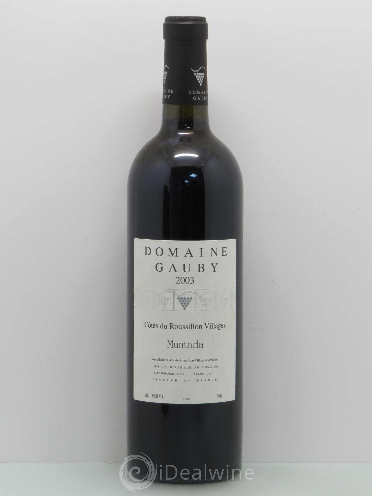 Côtes Catalanes (anciennement Côtes du Roussillon Villages) La Muntada Gauby (Domaine) 2003 - Lot de 1 bouteille - 0