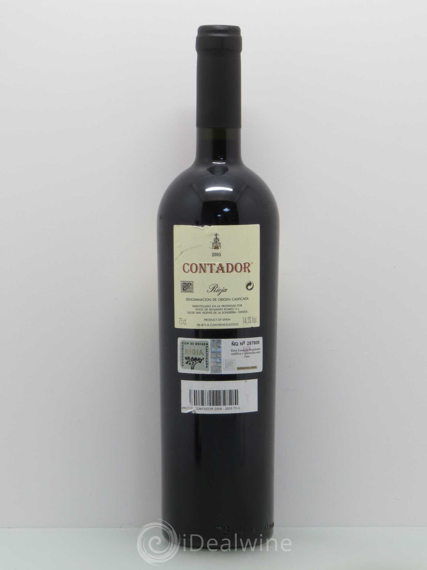 Rioja DOCa Bodega Contador DOCA Contador Benjamin Romeo 2005 - Posten von 1 Flasche - 1