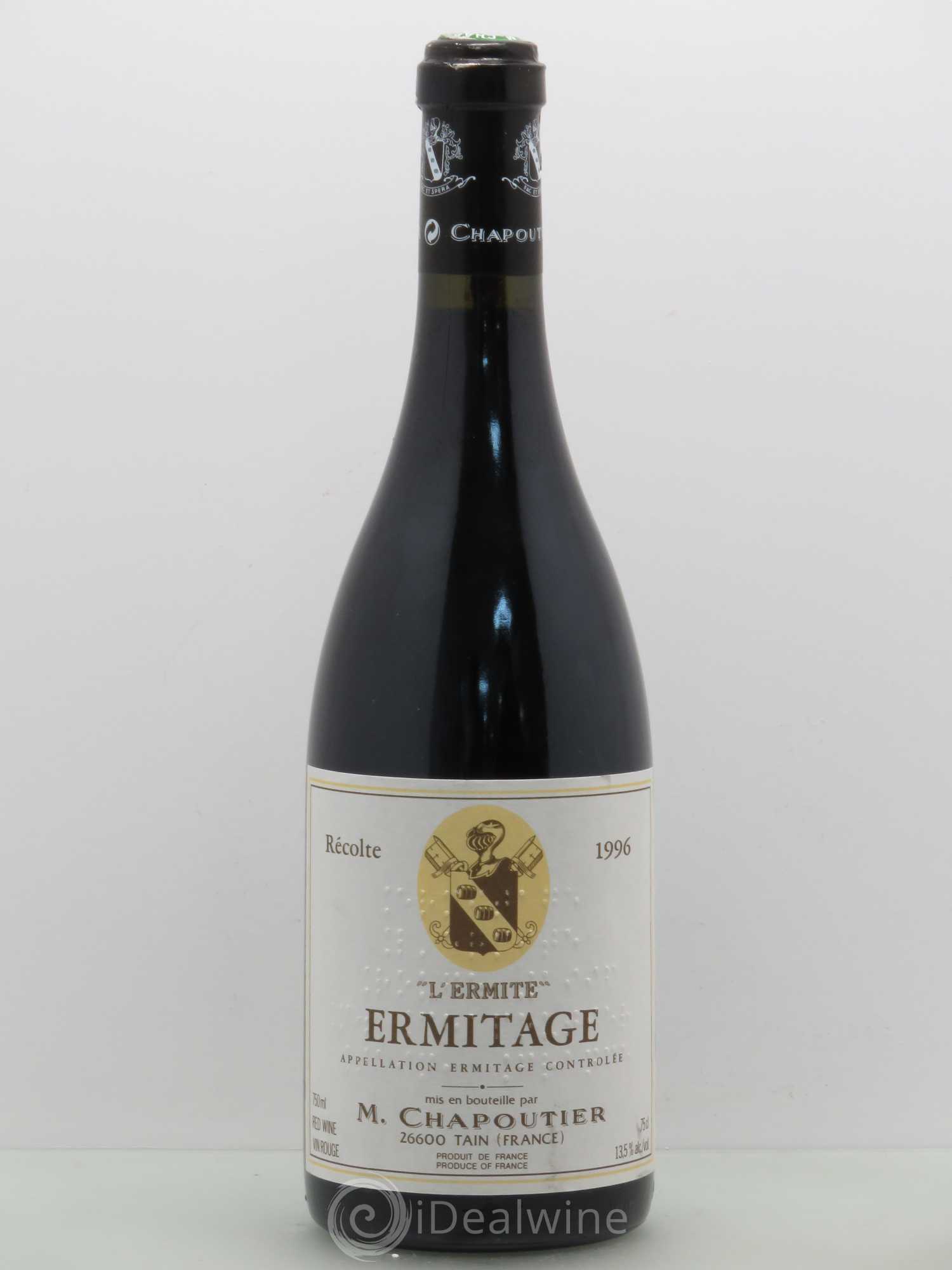 Hermitage Ermitage l'Ermite Chapoutier 1996 - Lot de 1 bouteille - 0
