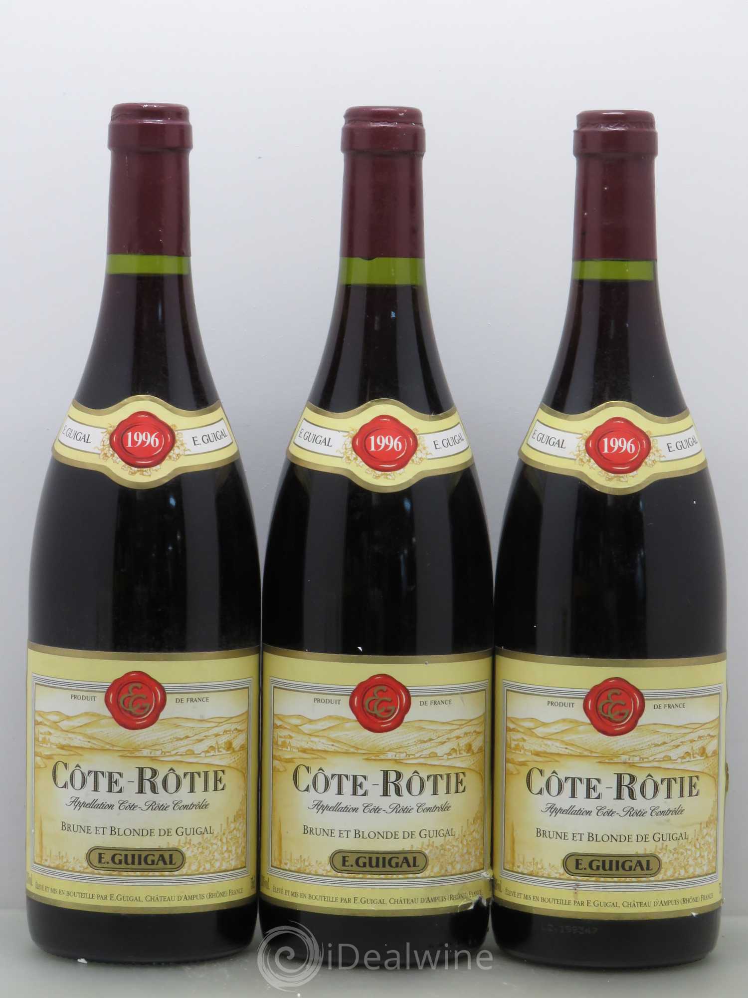 Côte-Rôtie Côtes Brune et Blonde Guigal 1996 - Lot de 3 bouteilles - 0
