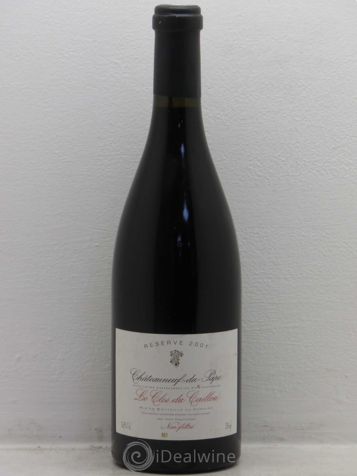 Châteauneuf-du-Pape Domaine Le Clos du Caillou Réserve Sylvie Vacheron 2001 - Lot de 1 bouteille - 0