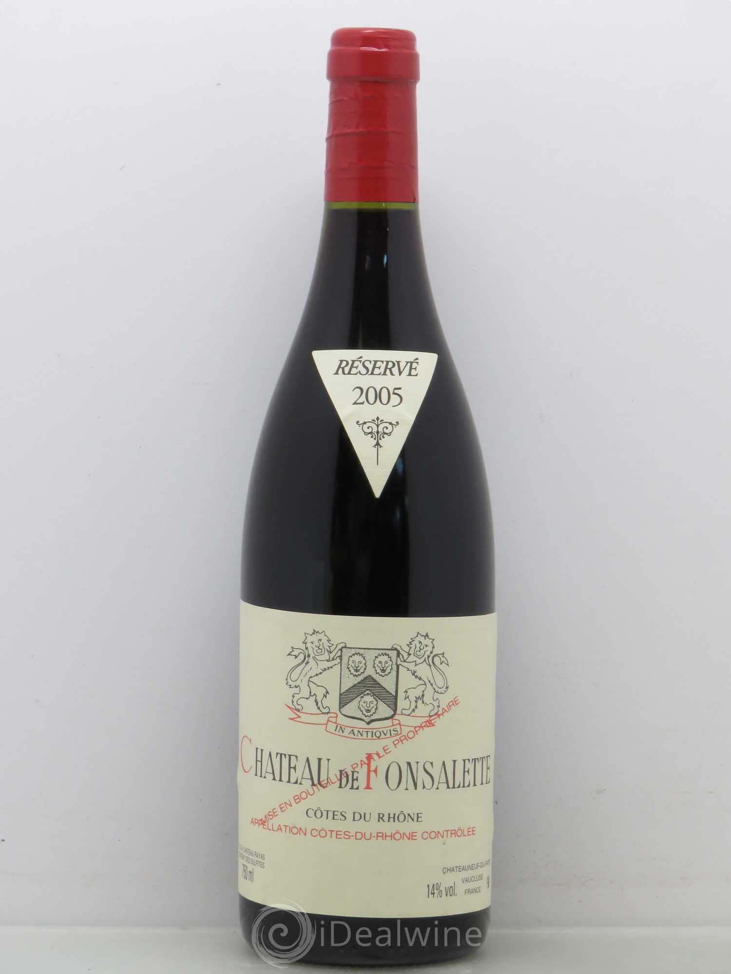 Côtes-du-Rhône Château de Fonsalette Emmanuel Reynaud 2005 - Lot de 1 bouteille - 0