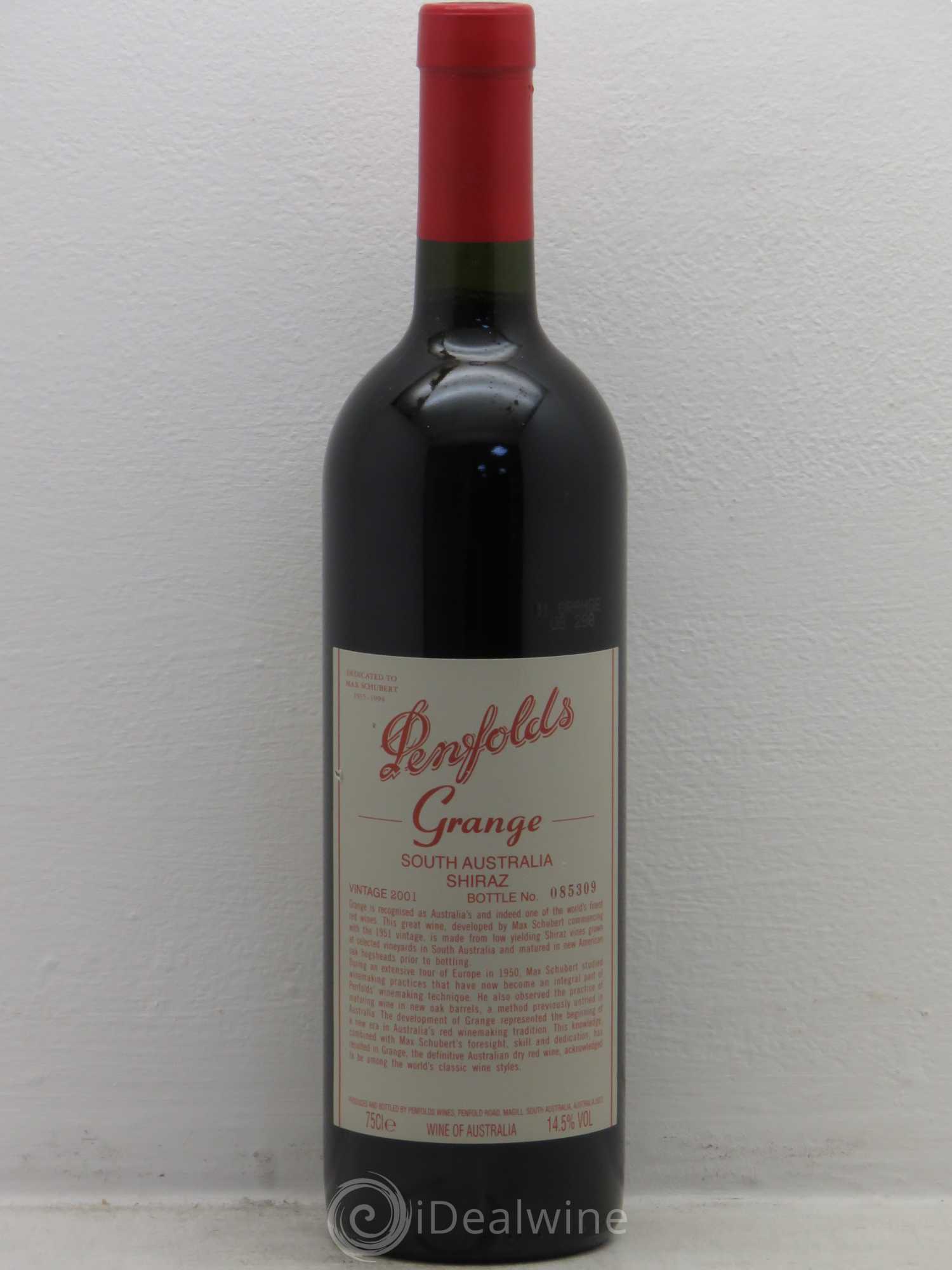 South Australia Penfolds Wines Grange Bin 95 2001 - Lot de 1 bouteille - 0
