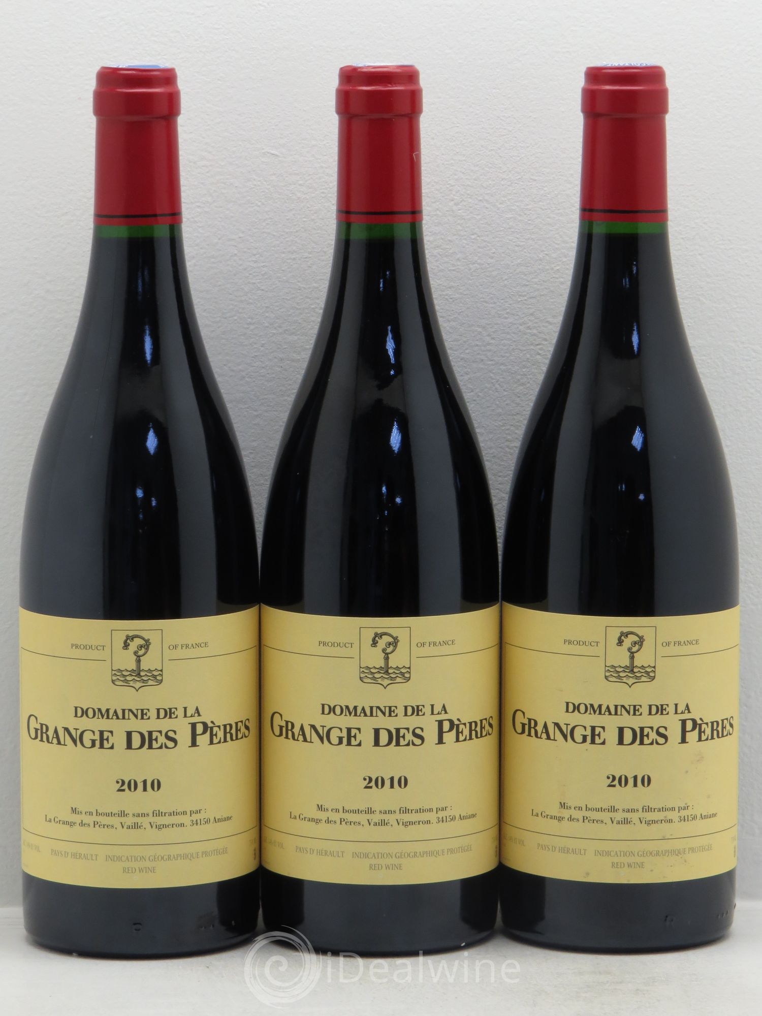 Pays d'Hérault Grange des Pères Laurent Vaillé 2010 - Lot de 3 bouteilles - 0