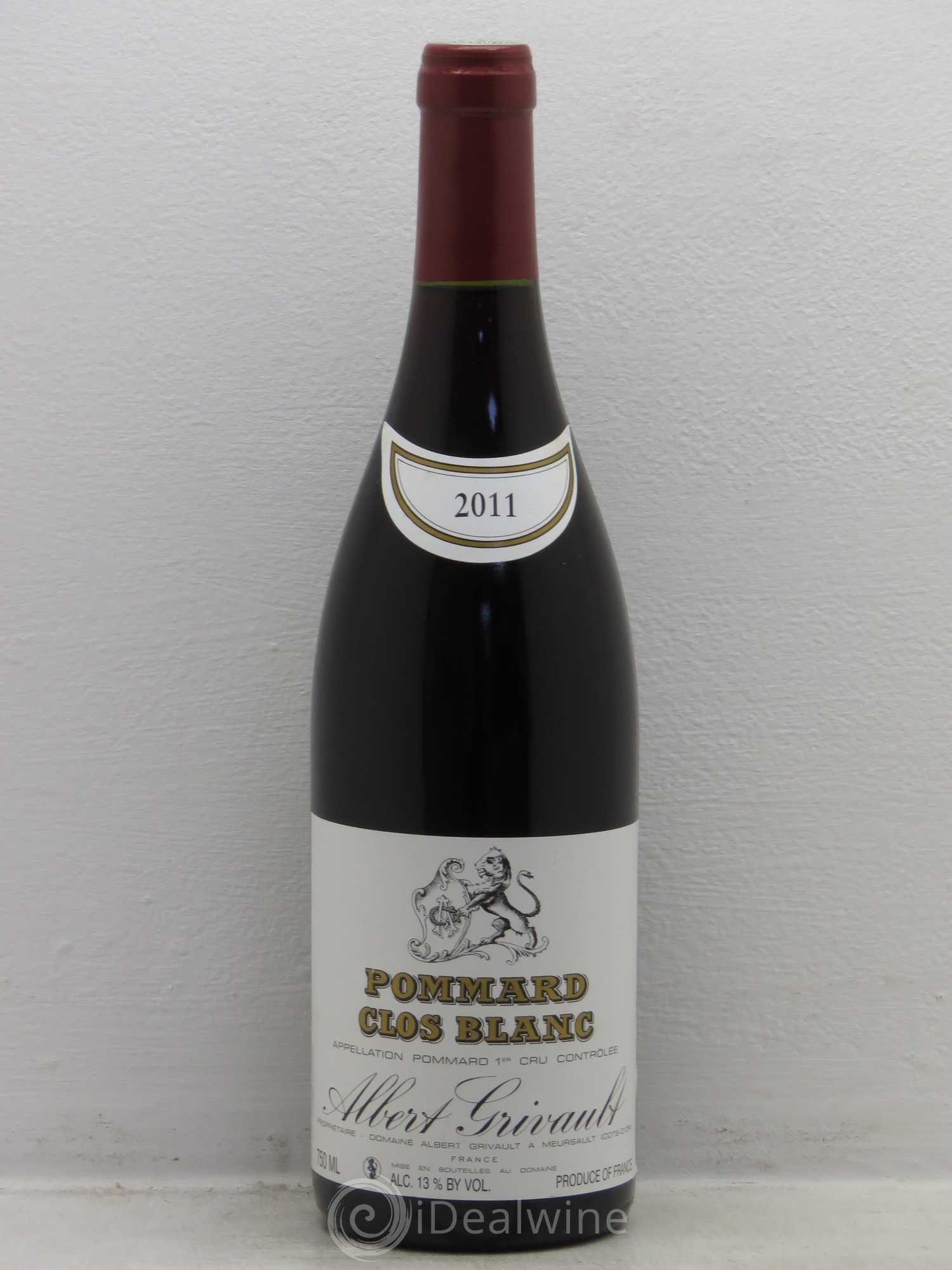 Pommard 1er Cru Clos Blanc Albert Grivault 2011 - Lot de 1 bouteille - 0