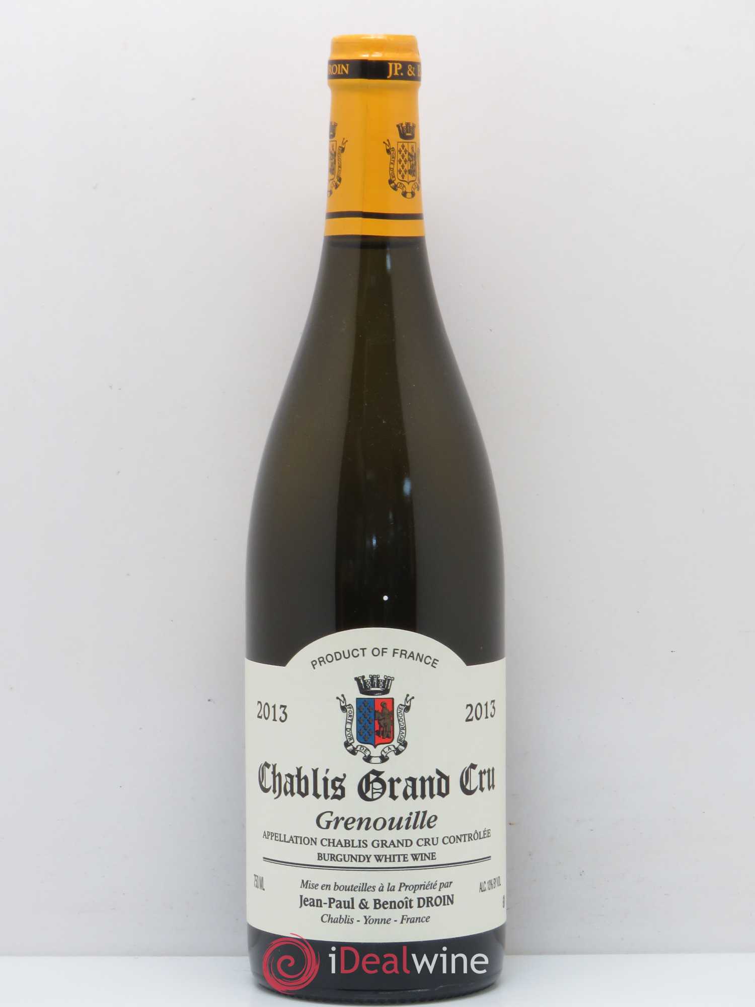 Chablis Grand Cru Grenouilles Jean-Paul & Benoît Droin (Domaine) 2013 - Lot de 1 bouteille - 0