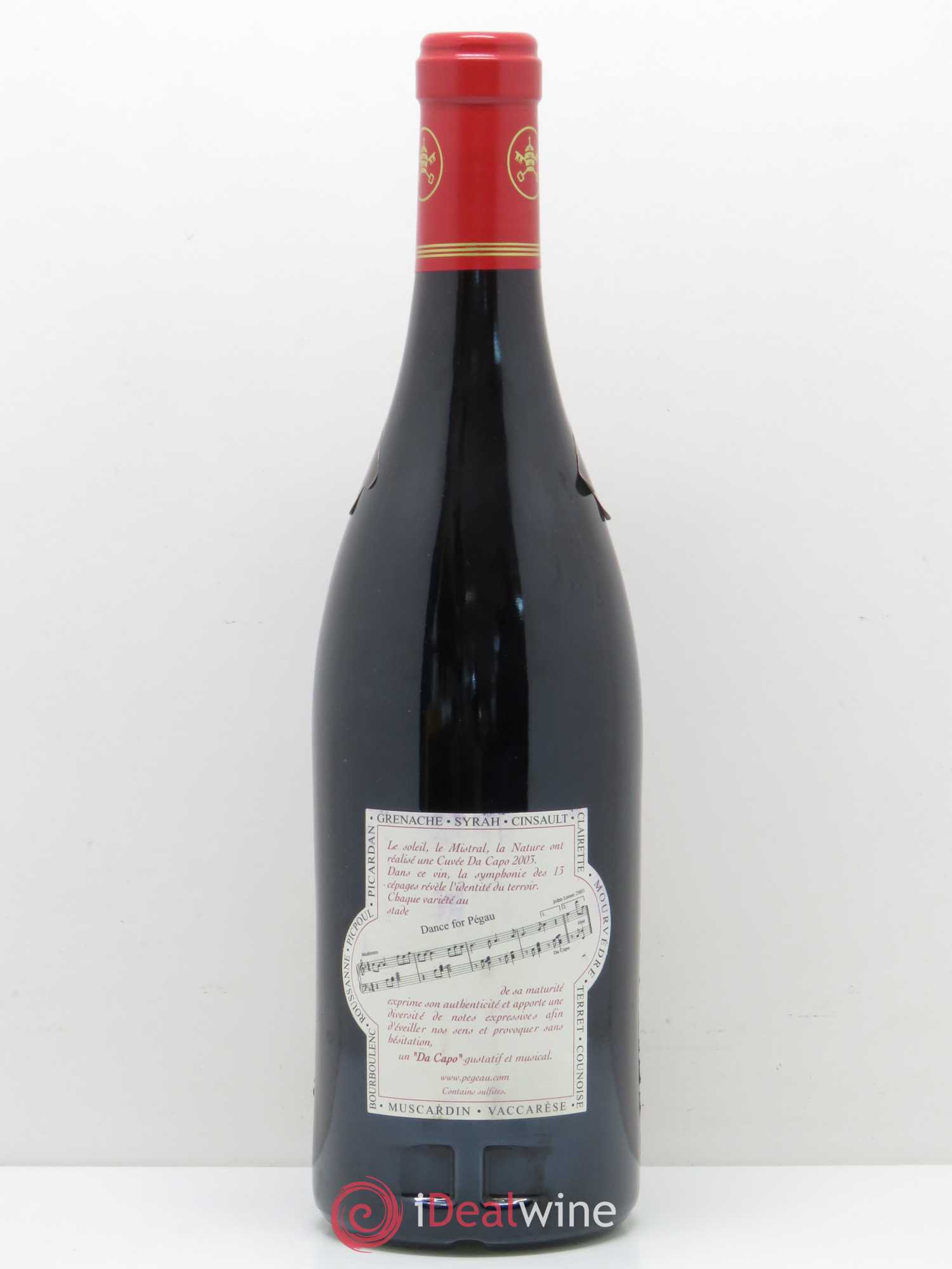 Châteauneuf-du-Pape Domaine du Pégau Cuvée Da Capo Paul et Laurence Féraud 2003 - Lot de 1 bouteille - 1