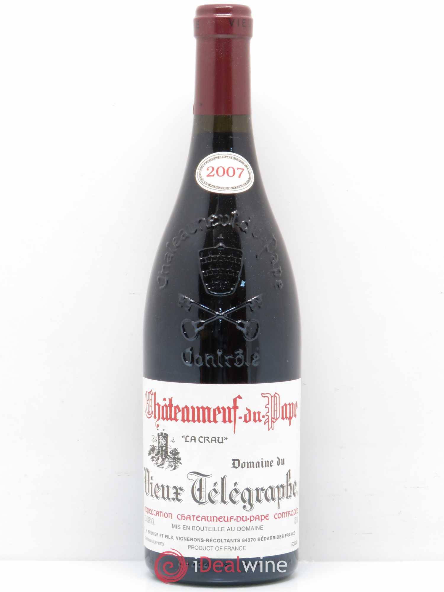 Châteauneuf-du-Pape Vieux Télégraphe (Domaine du) Vignobles Brunier 2007 - Lot de 1 bouteille - 0