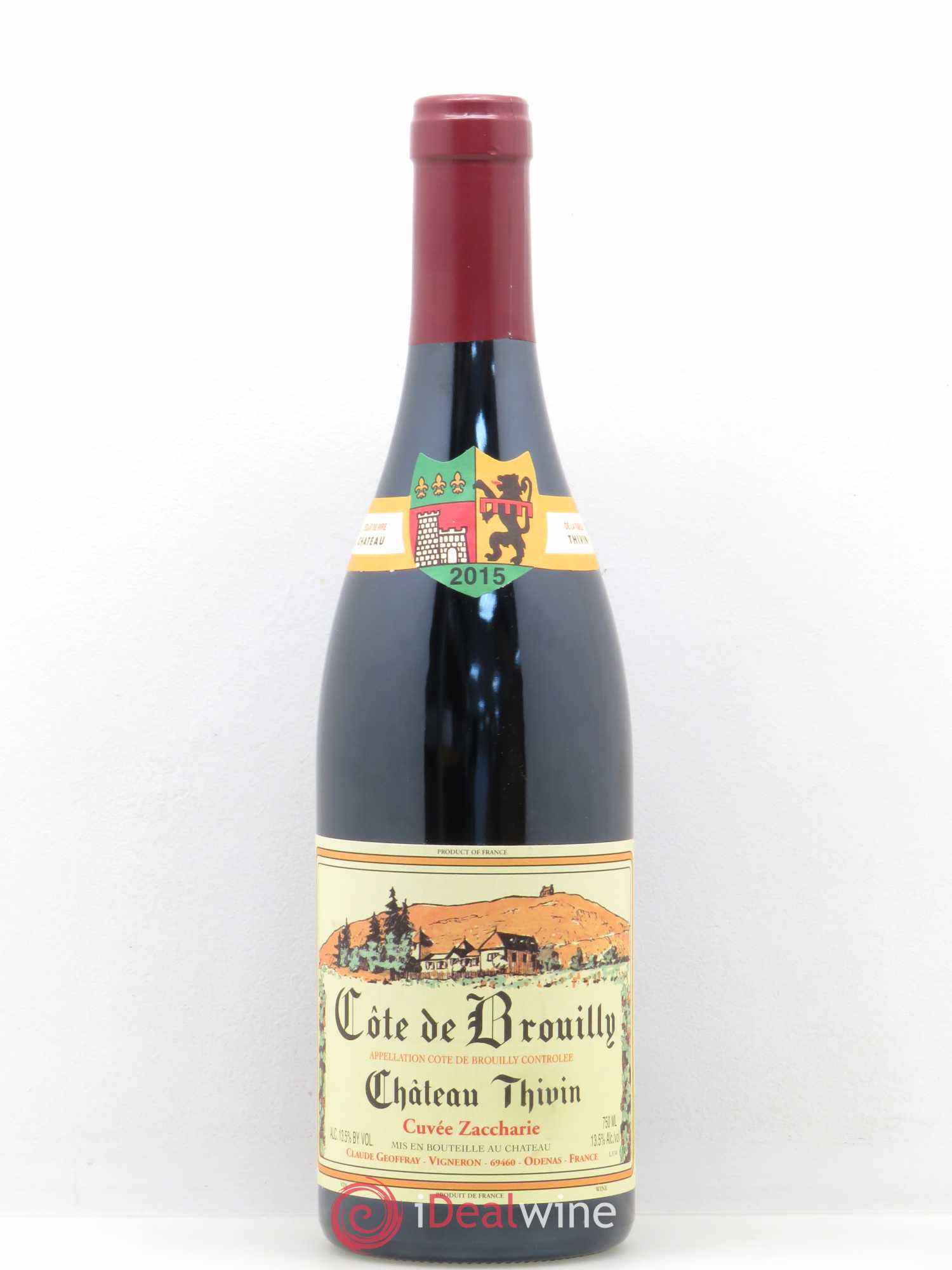 Côte de Brouilly Cuvée Zaccharie Château Thivin 2015 - Lot de 1 bouteille - 0