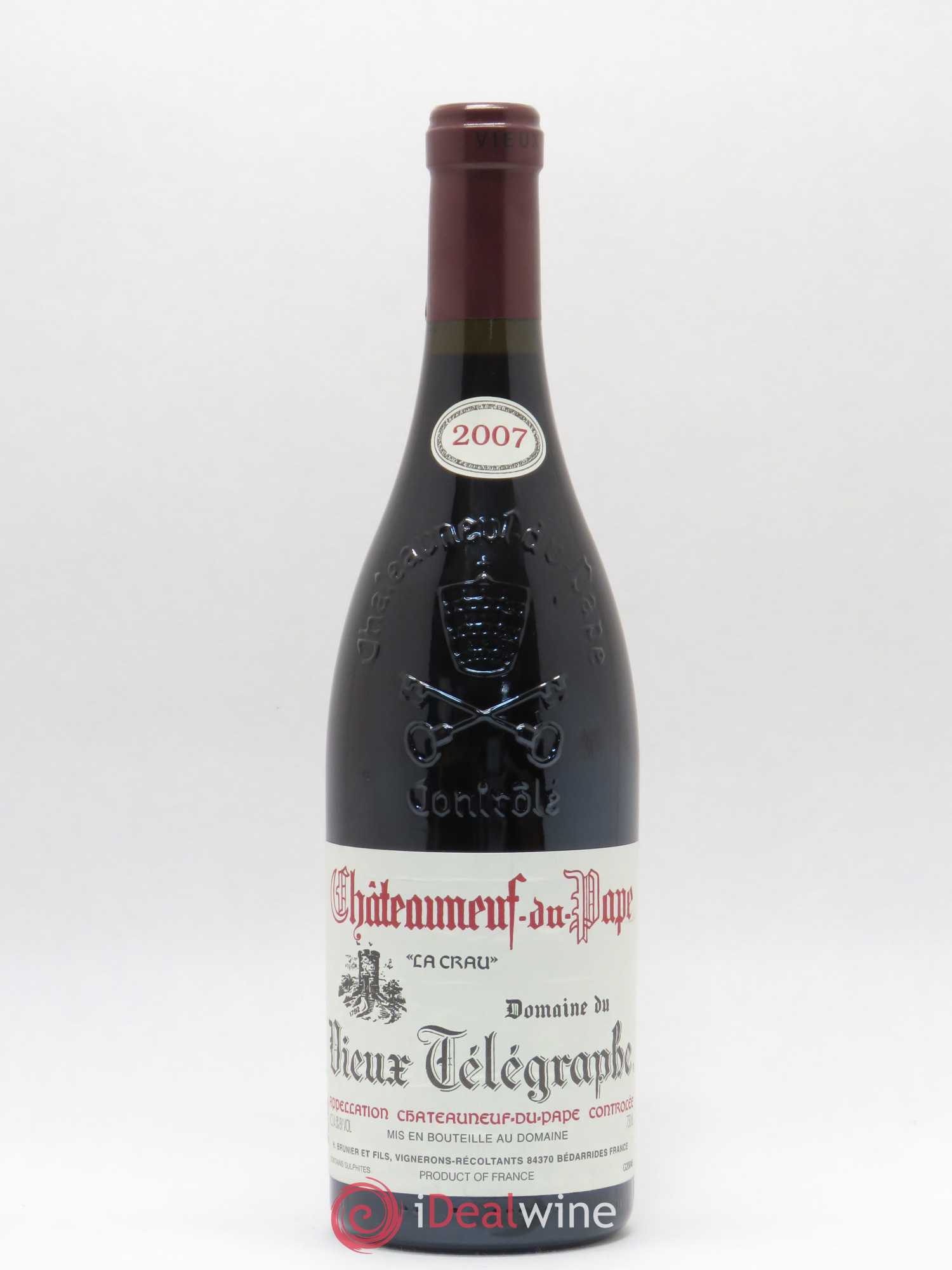 Châteauneuf-du-Pape Vieux Télégraphe (Domaine du) Vignobles Brunier 2007 - Lot de 1 bouteille - 0