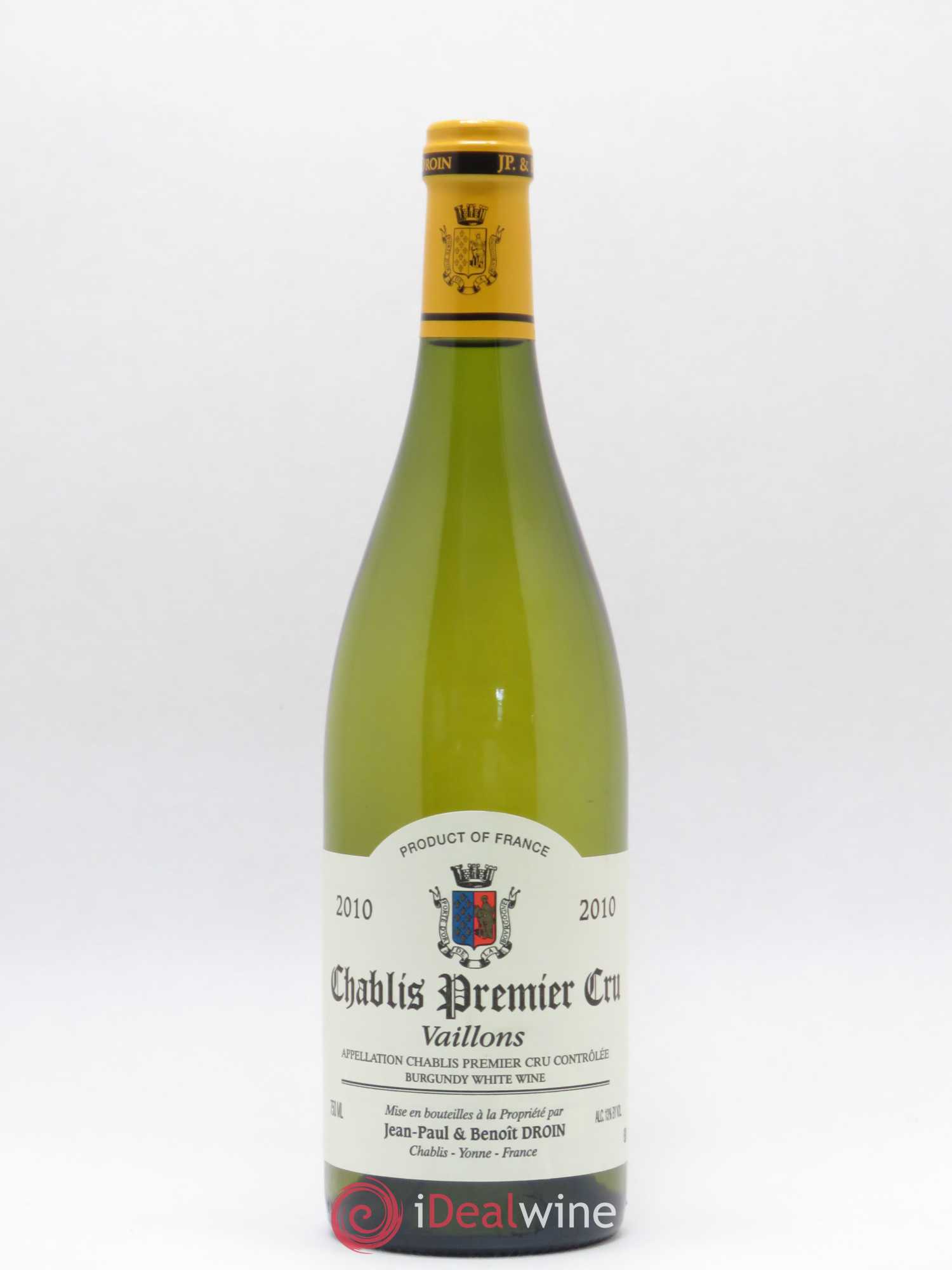 Chablis 1er Cru Vaillons Jean-Paul et Benoit Droin 2010 - Posten von 1 Flasche - 0