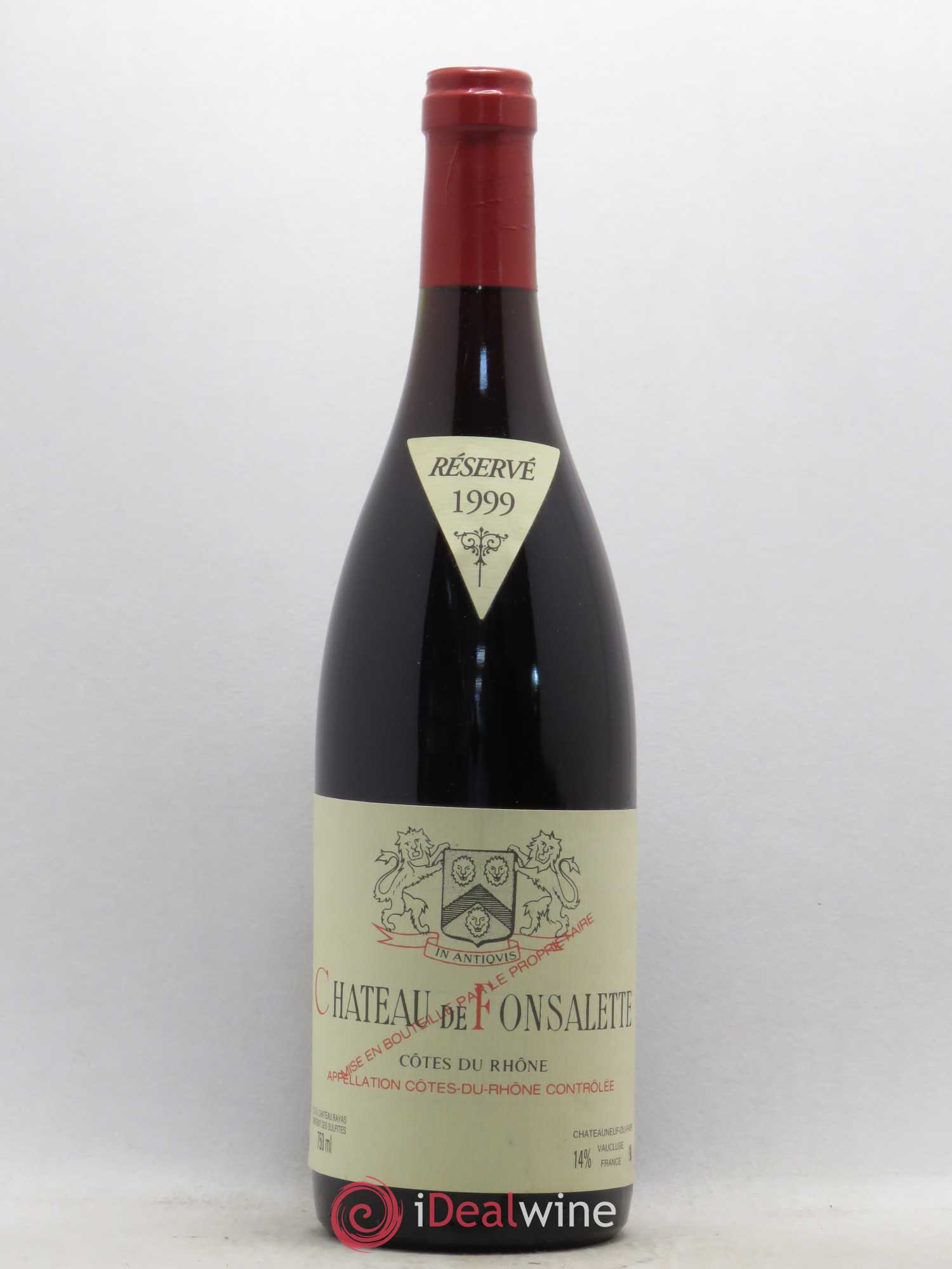 Côtes-du-Rhône Château de Fonsalette Emmanuel Reynaud 1999 - Lot de 1 bouteille - 0