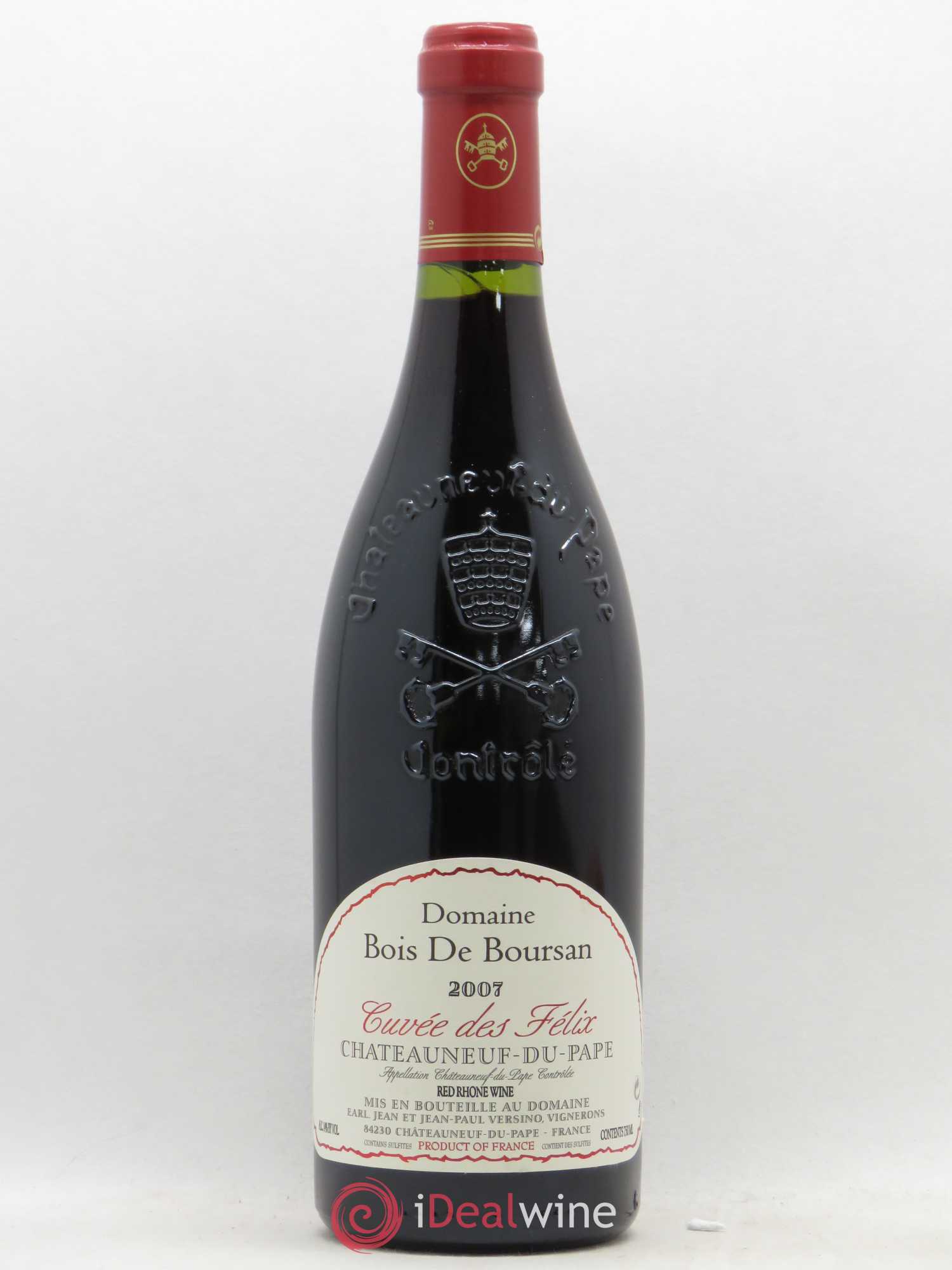 Châteauneuf-du-Pape Bois de Boursan (Domaine) Cuvée des Félix Jean et Jean-Paul Versino 2007 - Lot de 1 bouteille - 0