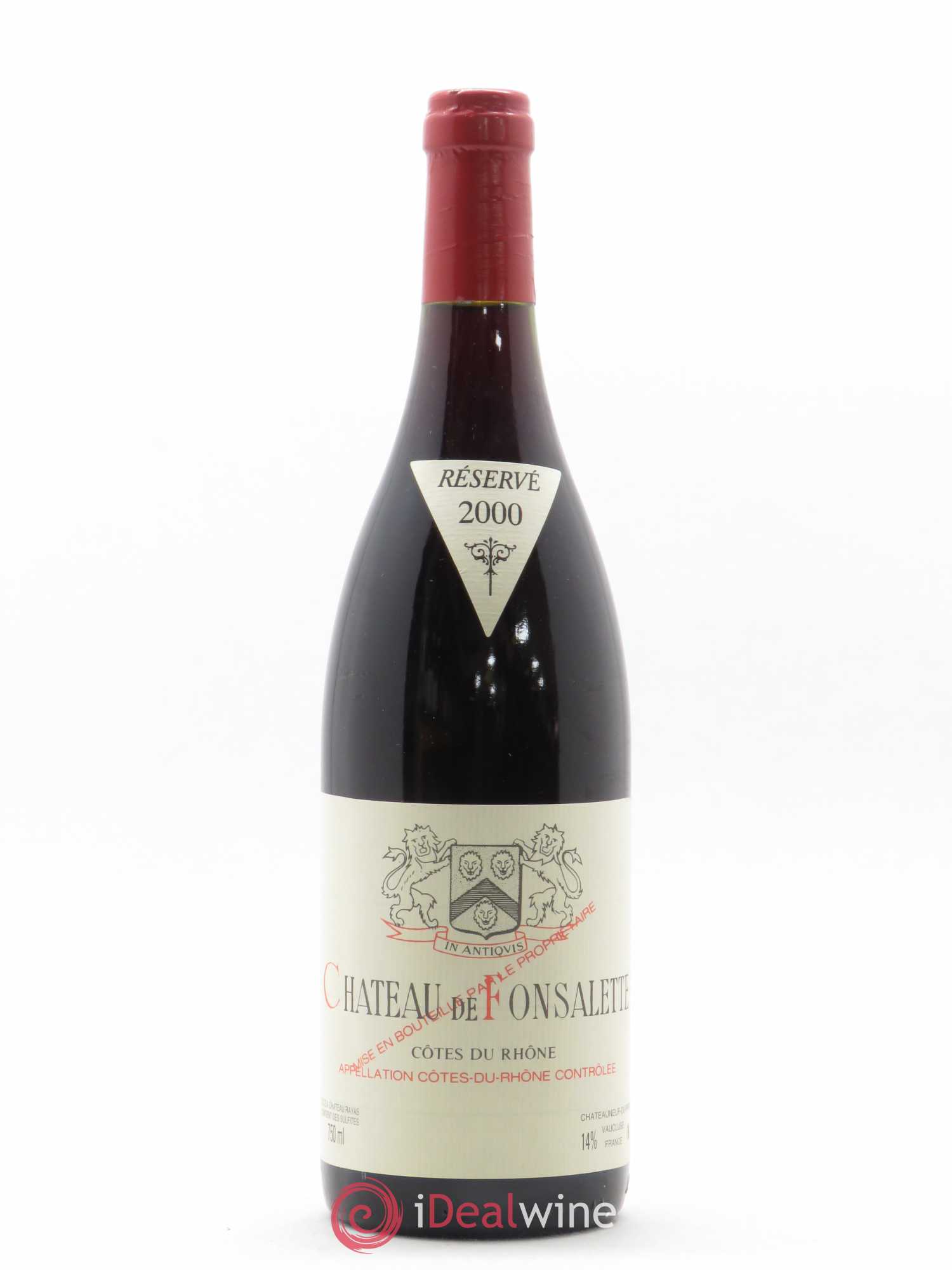 Côtes-du-Rhône Château de Fonsalette Emmanuel Reynaud 2000 - Lot de 1 bouteille - 0