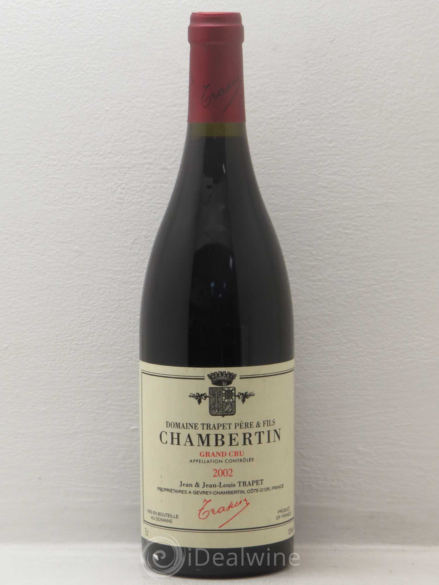 Chambertin Grand Cru Domaine Trapet 2002 - Lot de 1 bouteille - 0