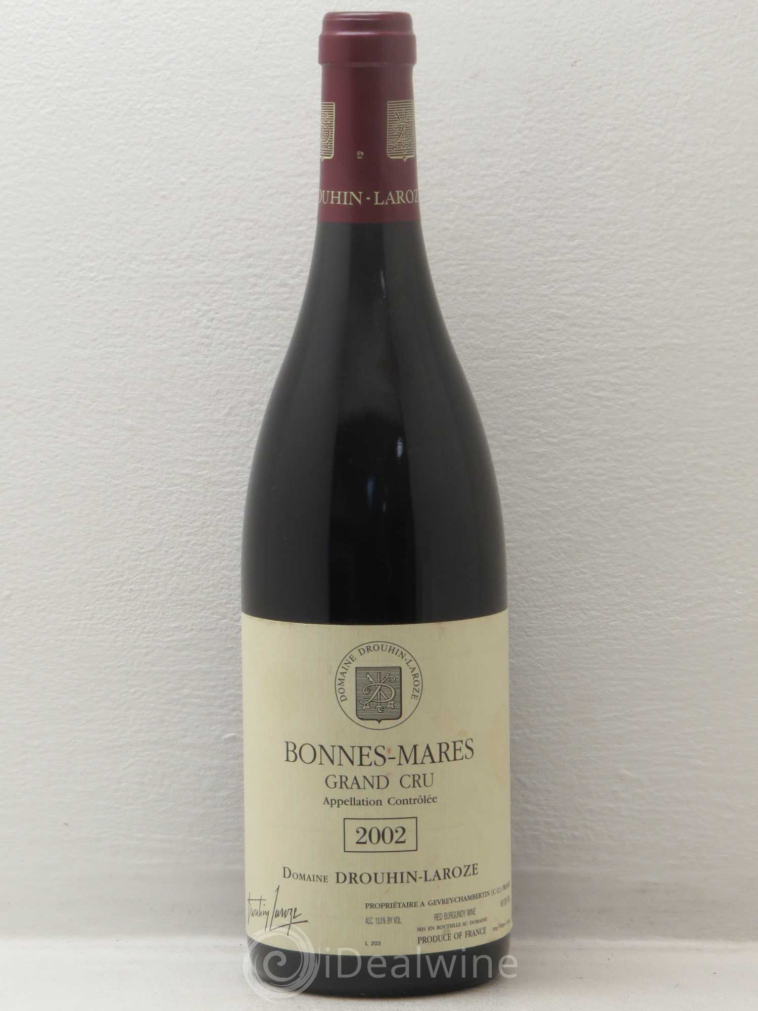 Bonnes-Mares Grand Cru Domaine Drouhin-Laroze 2002 - Lot de 1 bouteille - 0