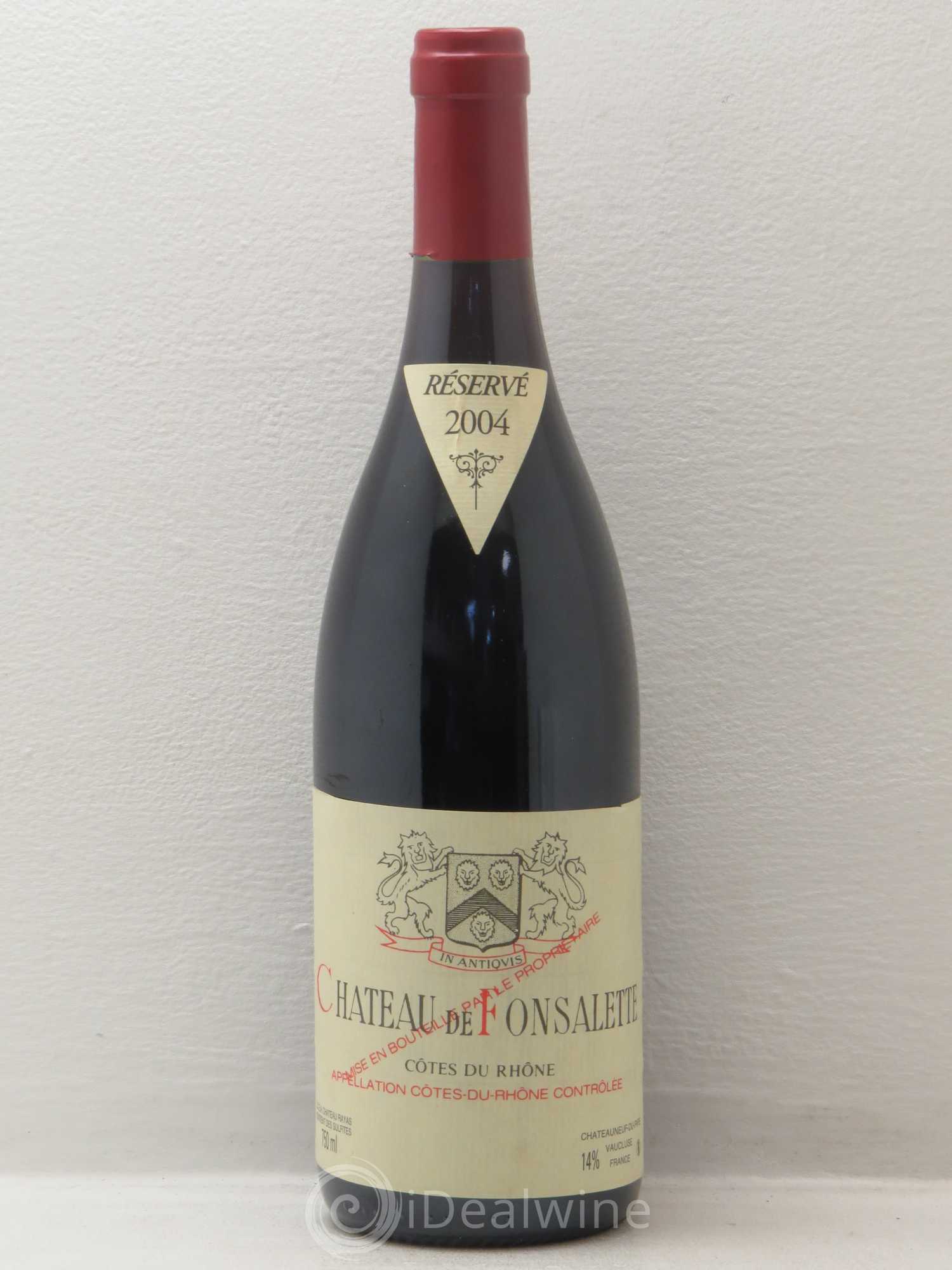 Côtes-du-Rhône Château de Fonsalette Emmanuel Reynaud 2004 - Lot de 1 bouteille - 0