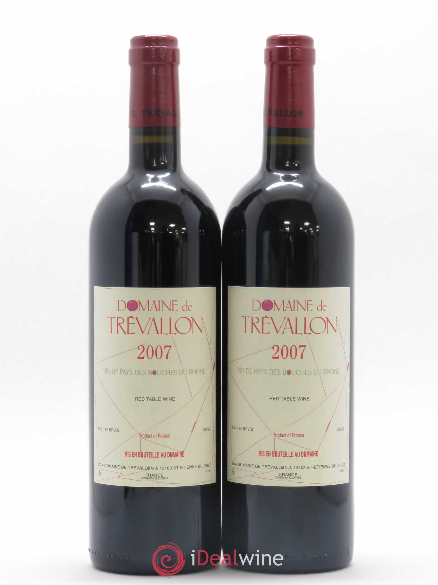 Coteaux d'Aix-en-Provence Trévallon (Domaine de) Eloi Dürrbach 2007 - Lot de 2 bouteilles - 0