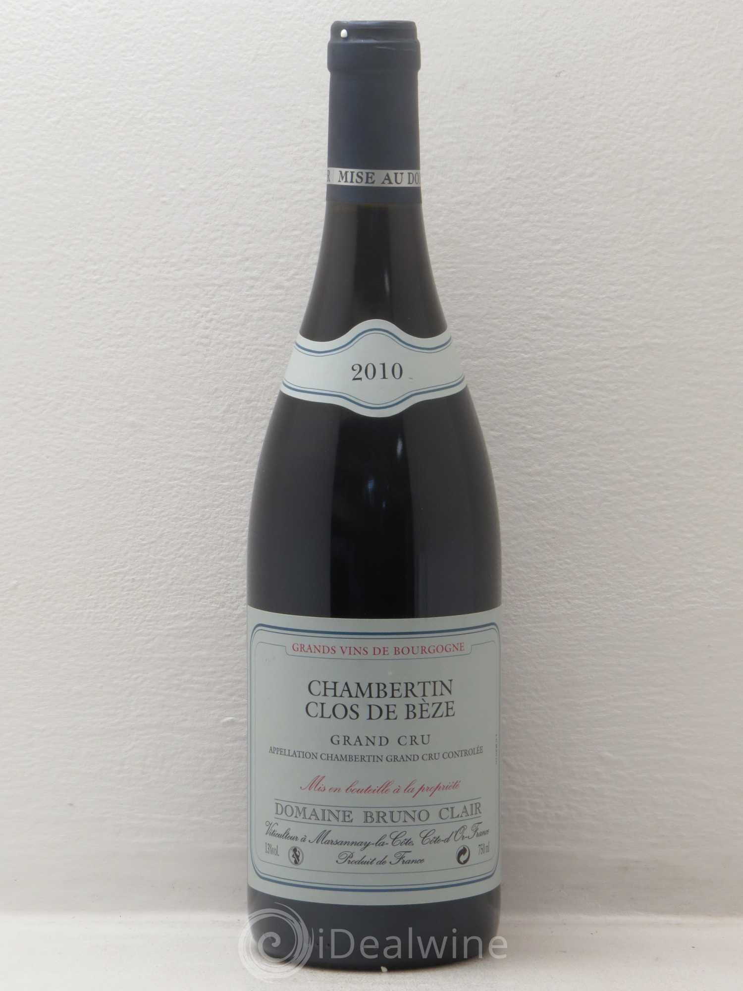 Chambertin Clos de Bèze Grand Cru Bruno Clair (Domaine) 2010 - Lot de 1 bouteille - 0