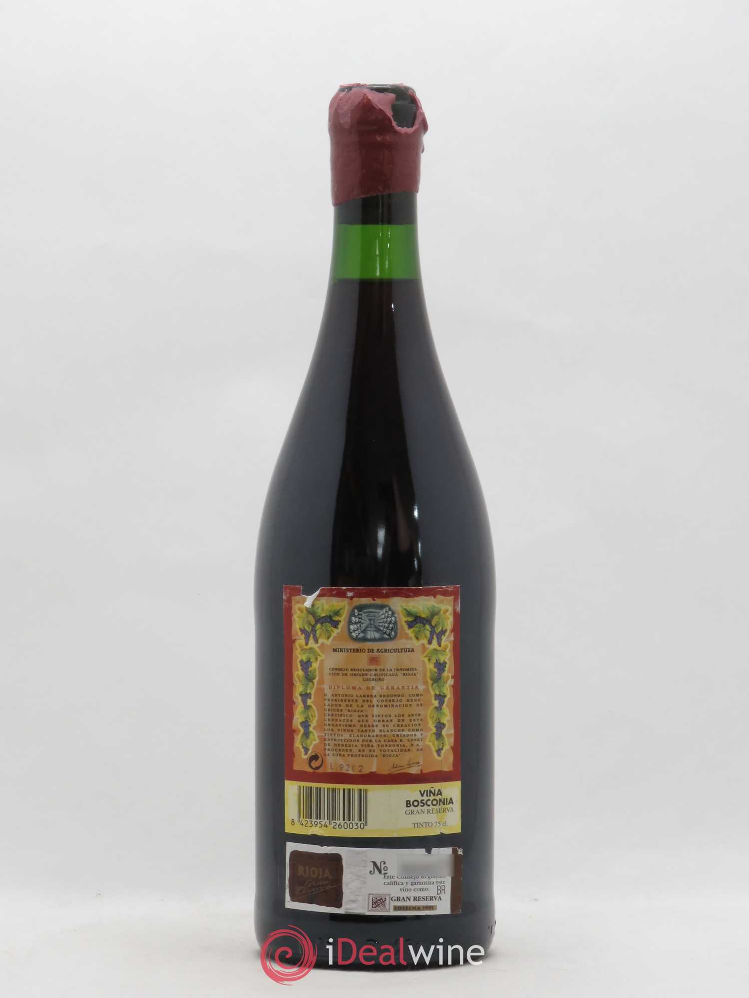 Rioja DOCA Vina Bosconia Gran Reserva Vina Tondonia Lopez de Heredia 1991 - Lot of 1 bottle - 1