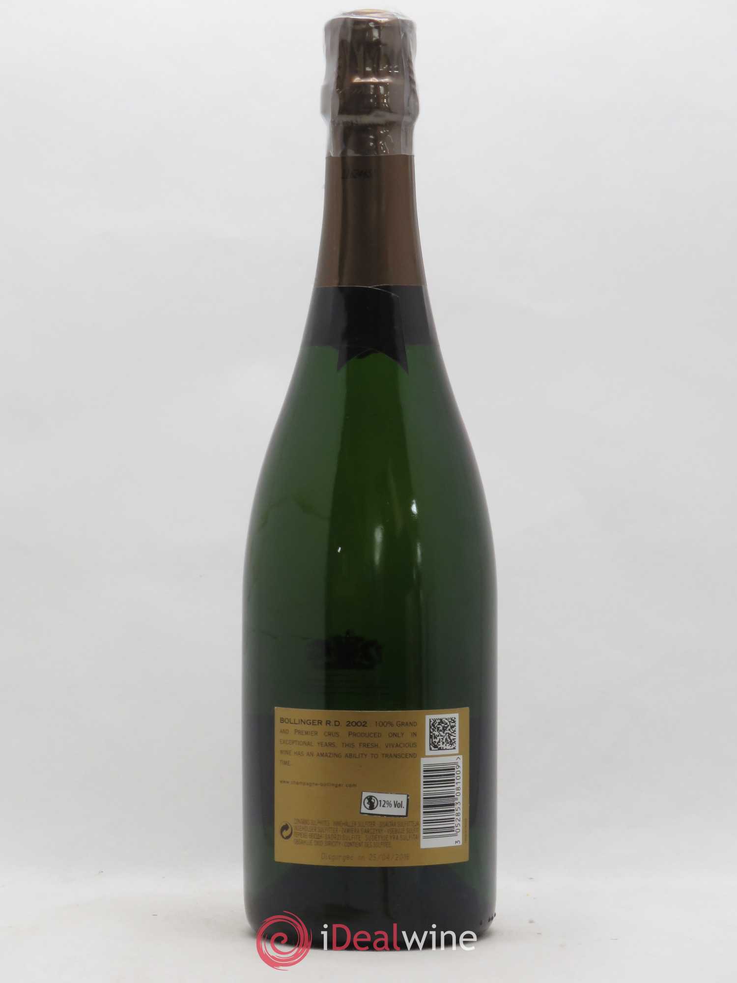 R.D. Extra-Brut Bollinger 2002 - Lot de 1 bouteille - 1