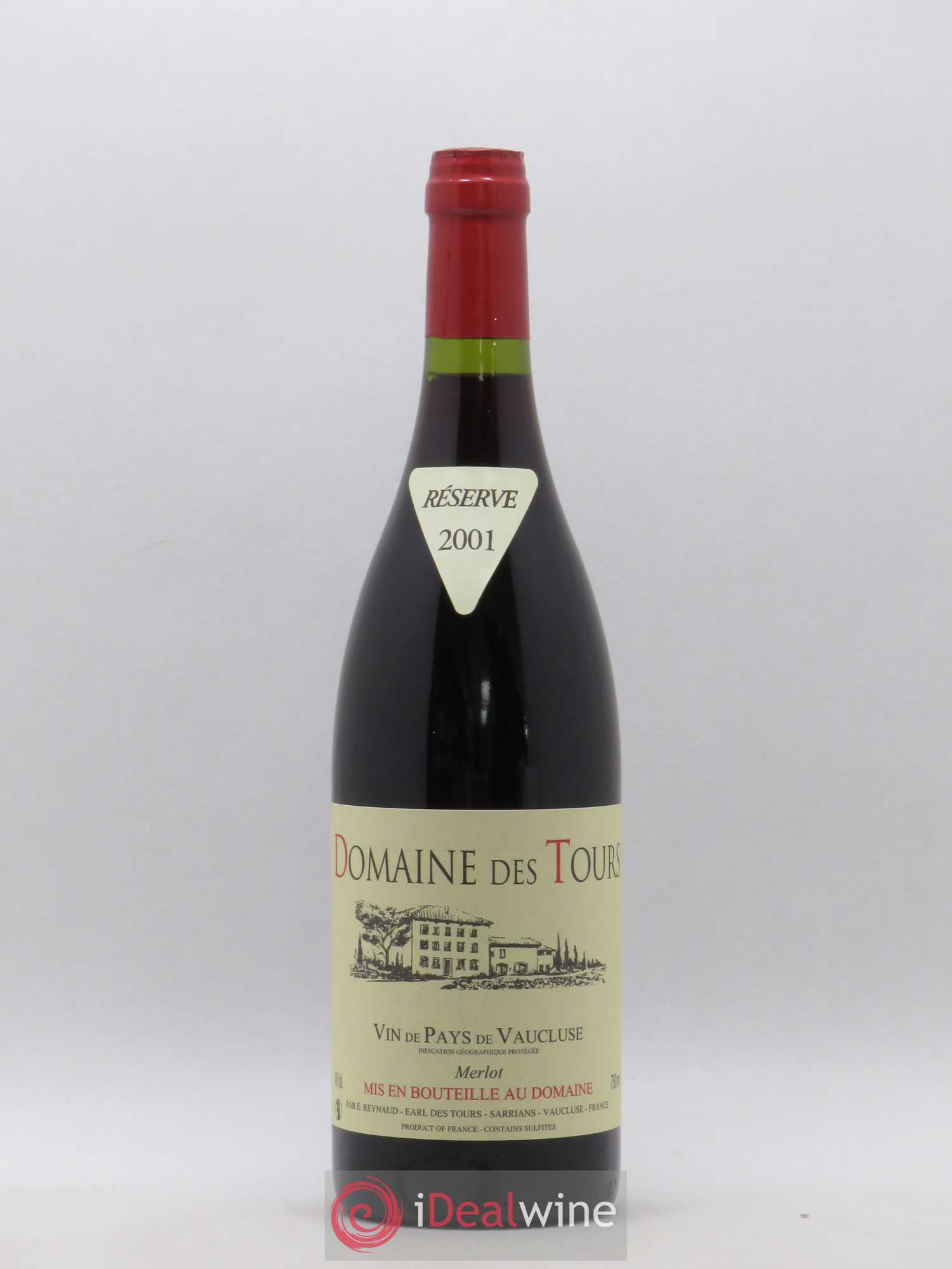 Vaucluse Domaine des Tours Merlot Emmanuel Reynaud 2001 - Lot de 1 bouteille - 0