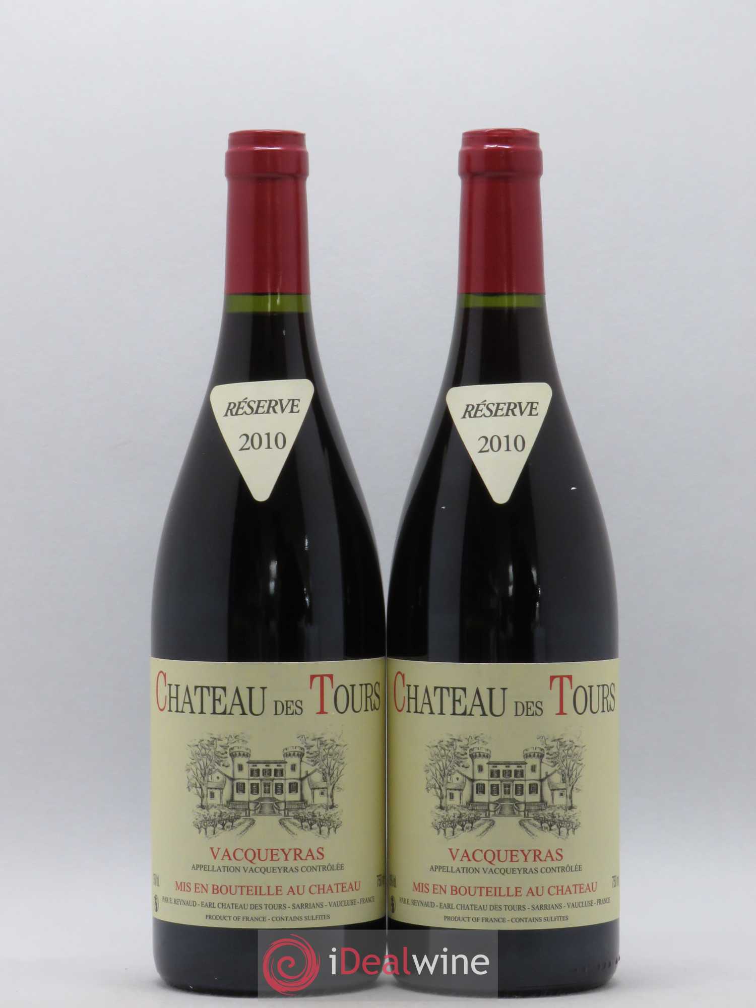 Vacqueyras Château des Tours Emmanuel Reynaud 2010 - Lot de 2 bouteilles - 0