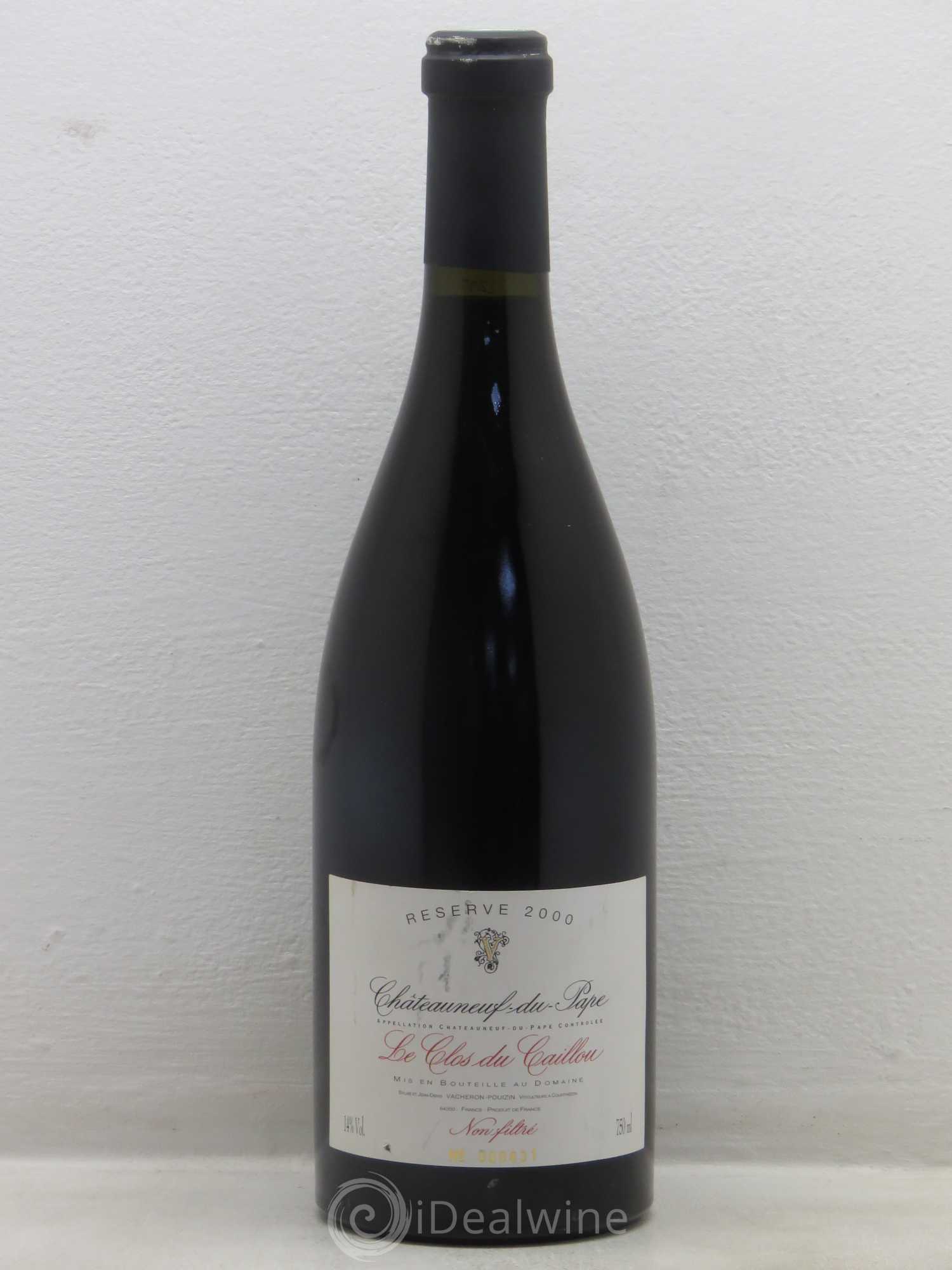 Châteauneuf-du-Pape Domaine Le Clos du Caillou Réserve Sylvie Vacheron 2000 - Lot de 1 bouteille - 0