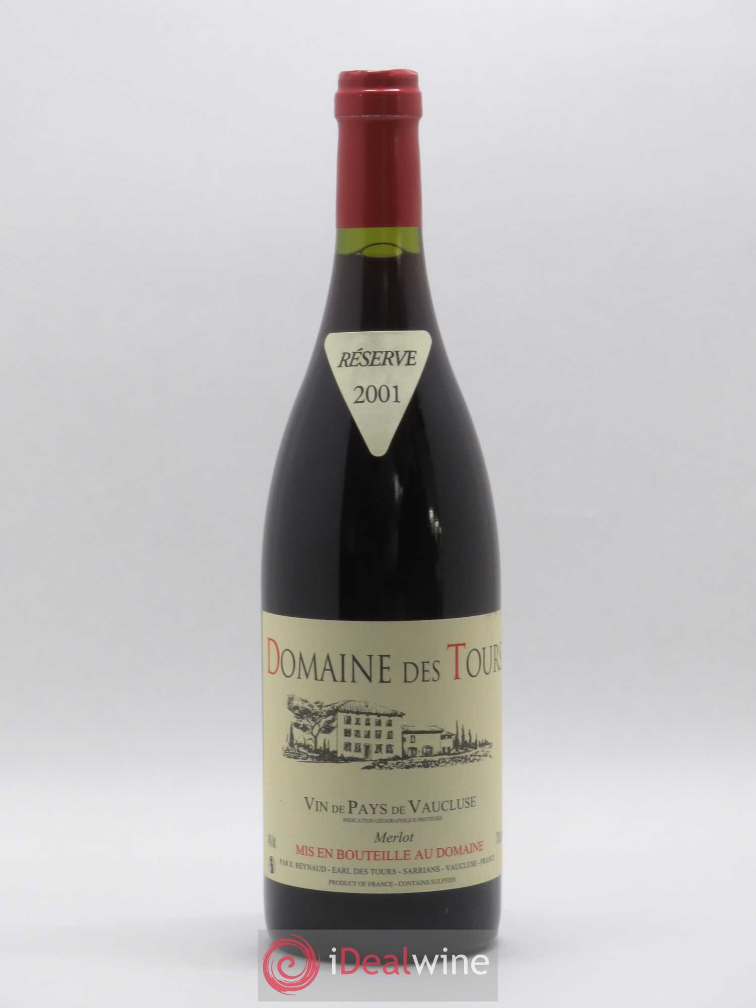 Vaucluse Domaine des Tours Merlot Emmanuel Reynaud 2001 - Lot de 1 bouteille - 0