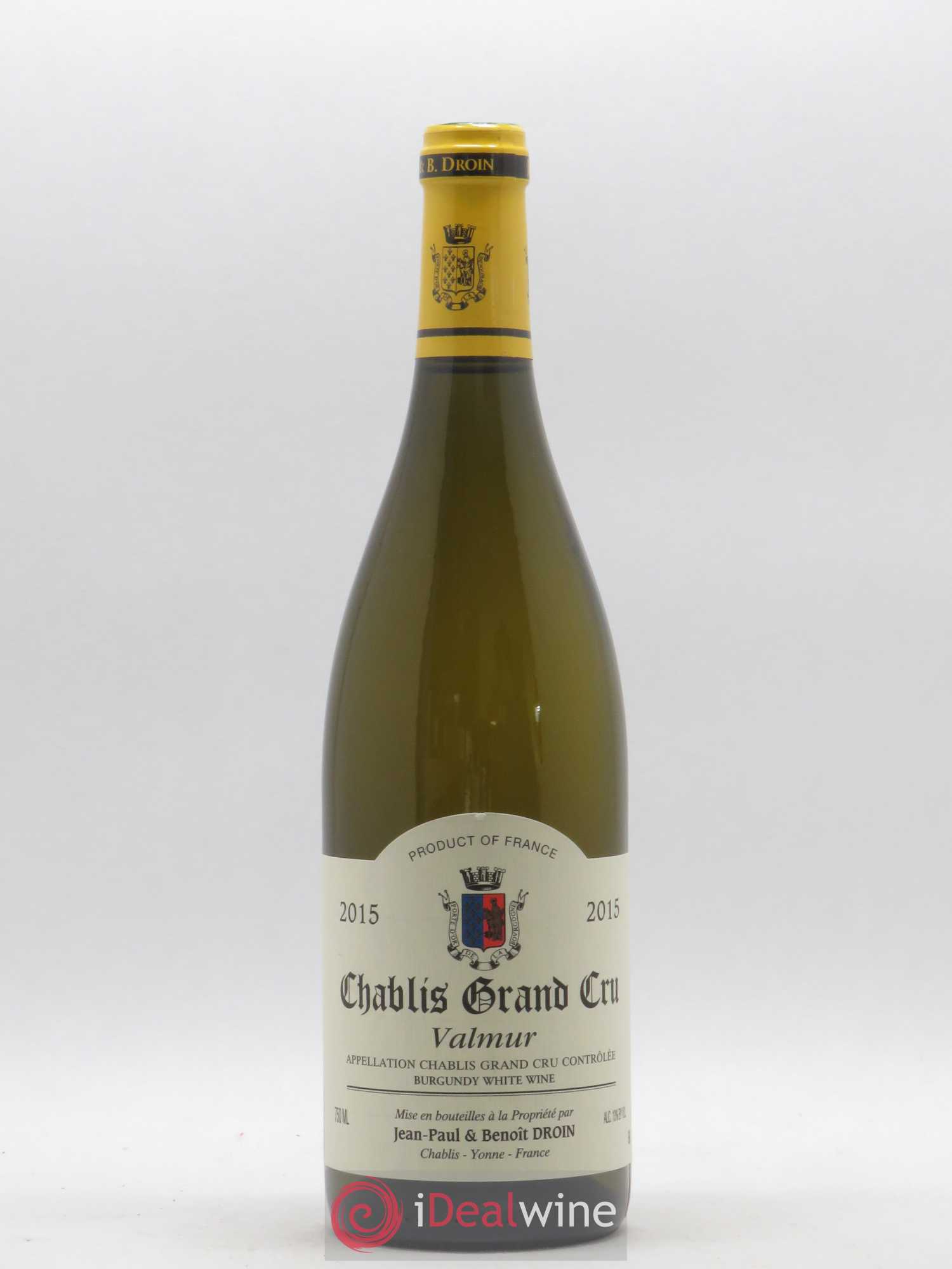 Chablis Grand Cru Valmur Jean-Paul & Benoît Droin (Domaine) 2015 - Lot de 1 bouteille - 0