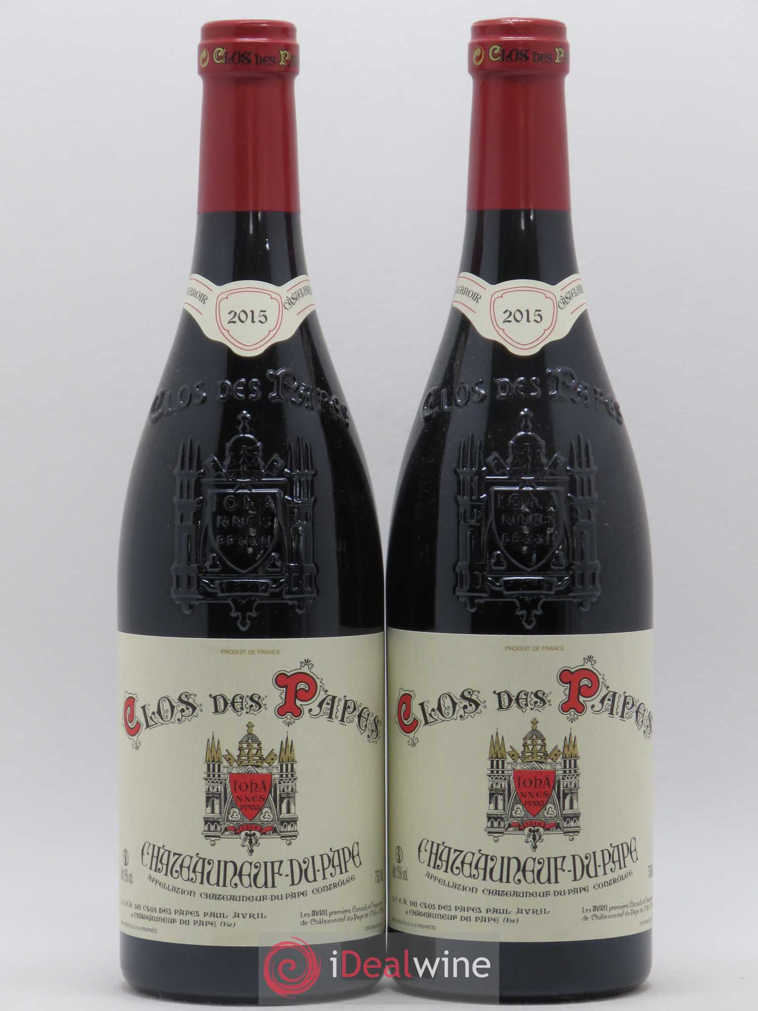 Châteauneuf-du-Pape Clos des Papes - Paul Avril 2015 - Lot de 2 bouteilles - 0