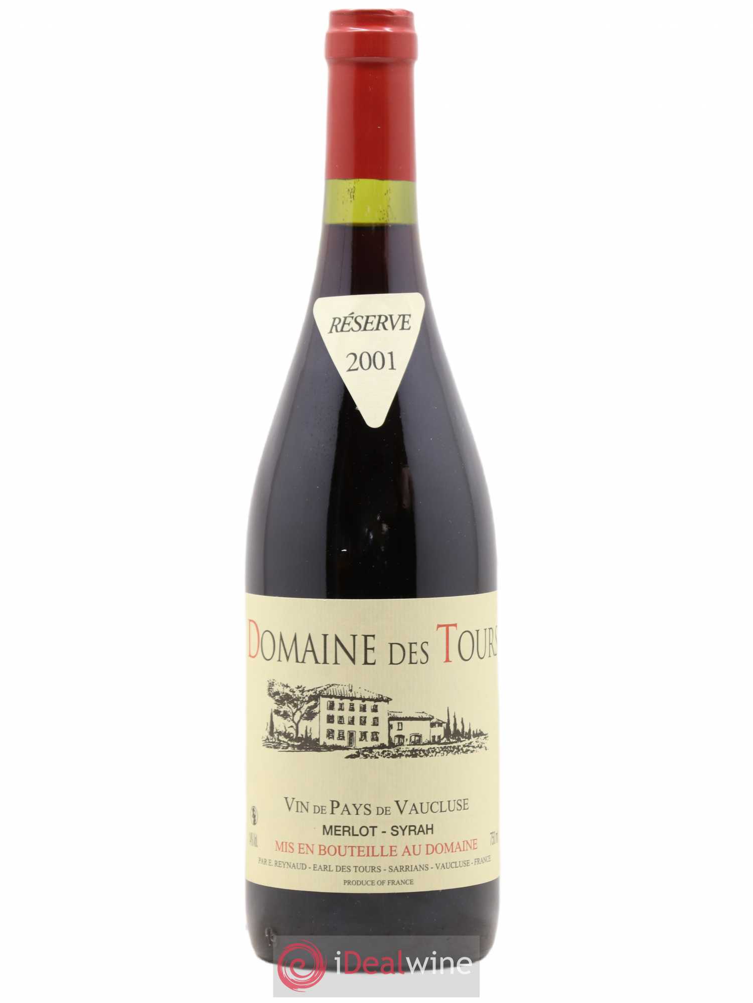 Vaucluse Domaine des Tours Merlot-Syrah Emmanuel Reynaud 2001 - Lot de 1 bouteille - 0