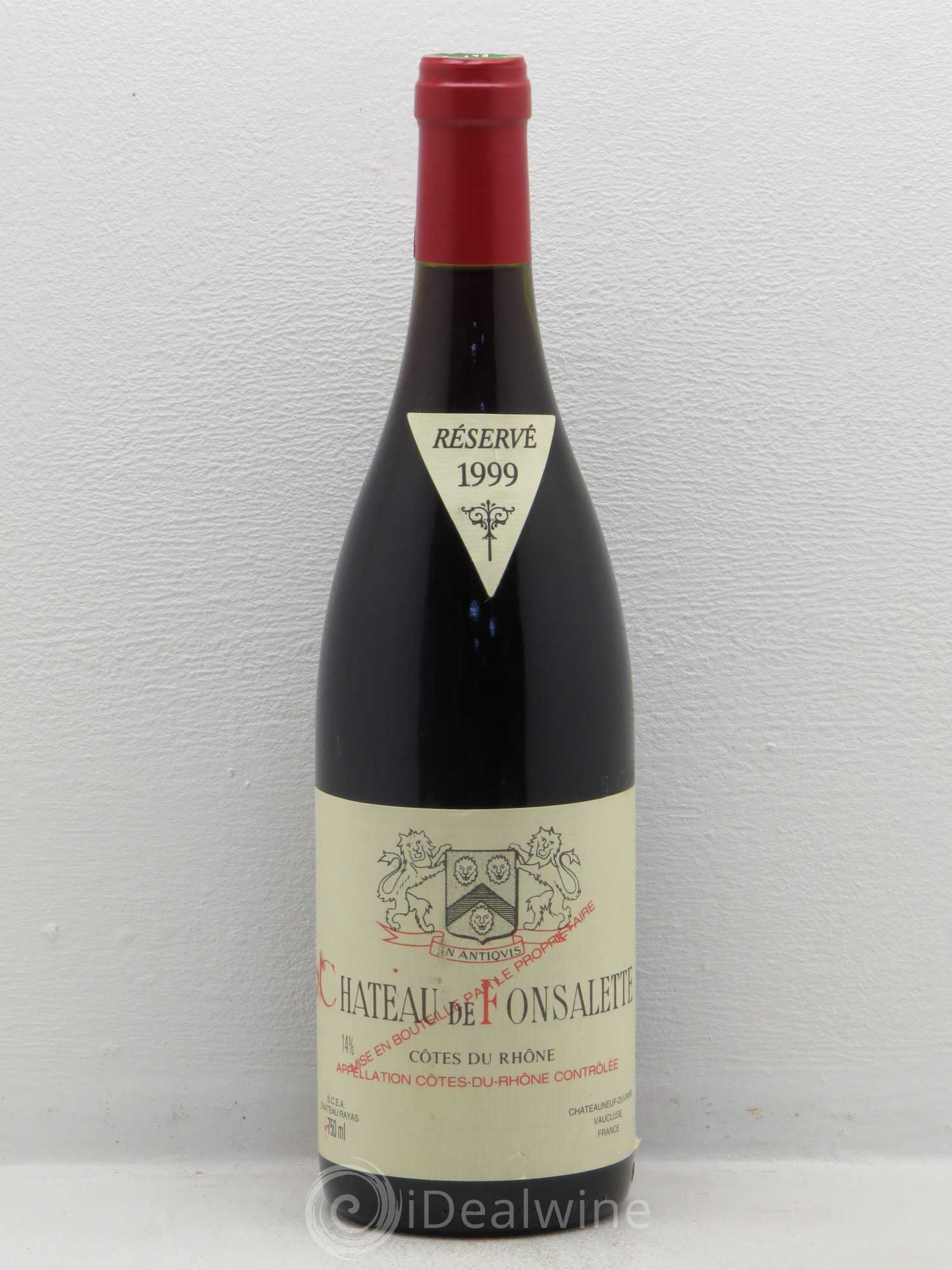 Côtes-du-Rhône Château de Fonsalette Emmanuel Reynaud 1999 - Lot de 1 bouteille - 0