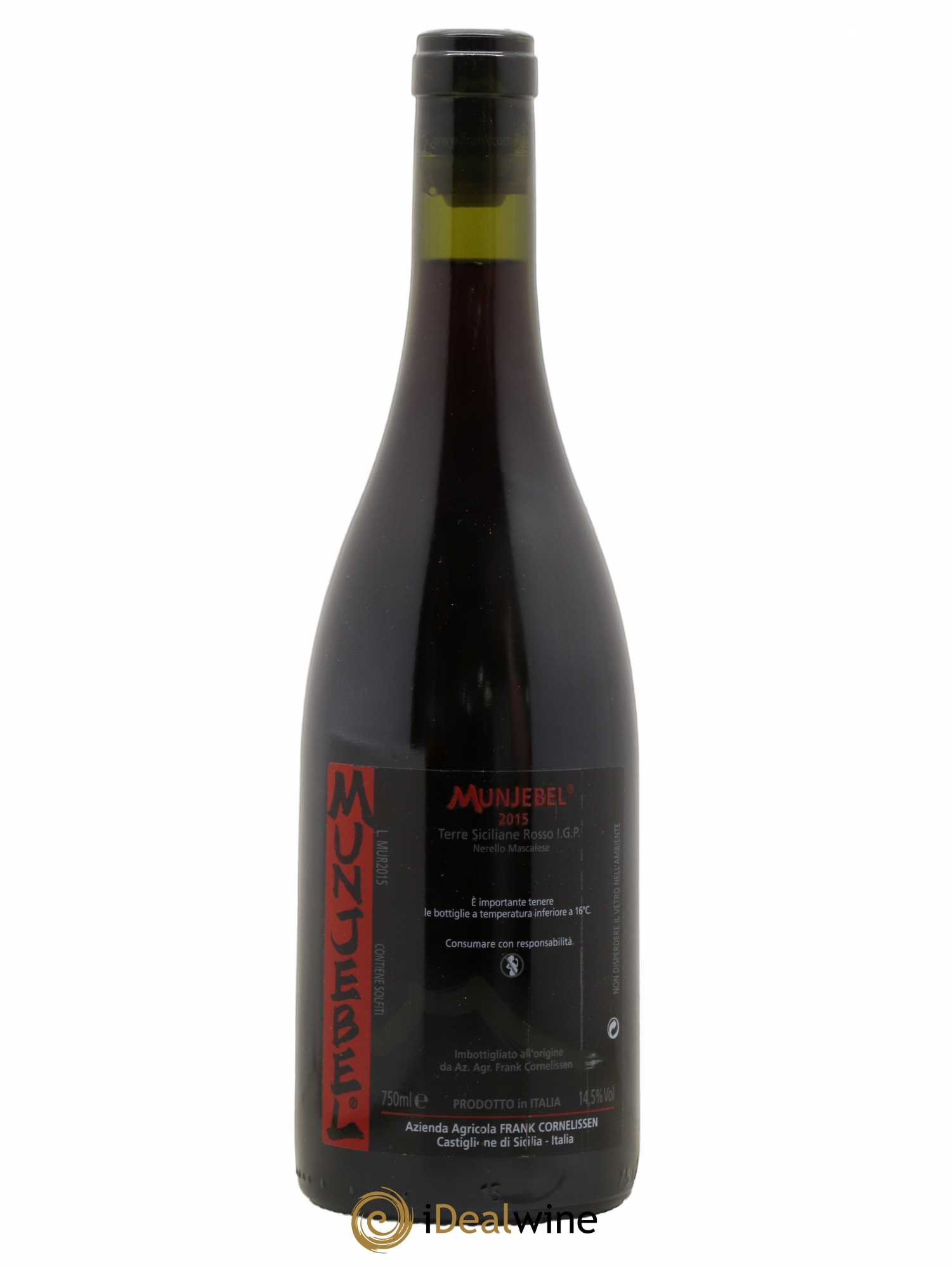 Etna Rosso Munjebel Frank Cornelissen 2015 - Lot de 1 bouteille - 0