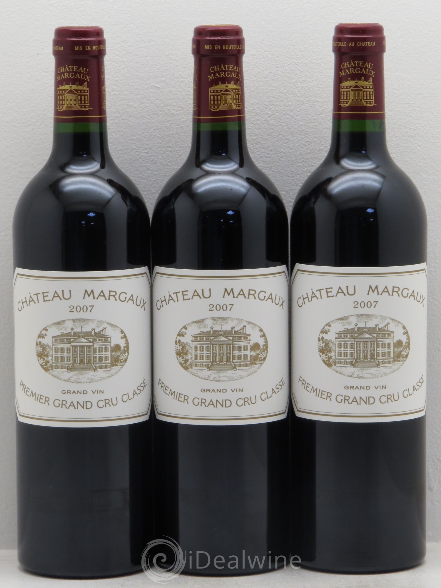 Château Margaux 1er Grand Cru Classé 2007 - Lot de 3 bouteilles - 0